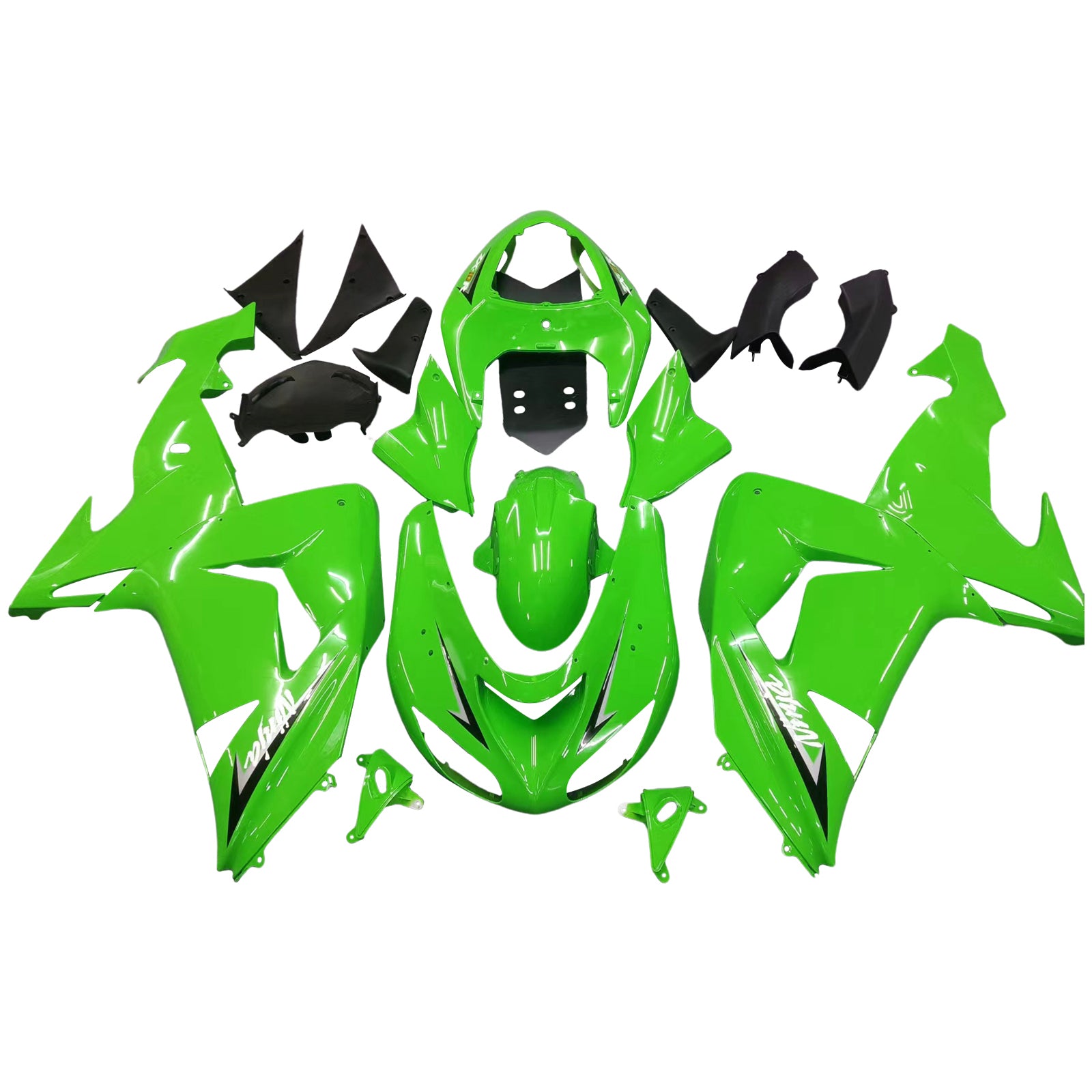 Amotopart 2006–2007 Kawasaki ZX10R grünes Verkleidungsset