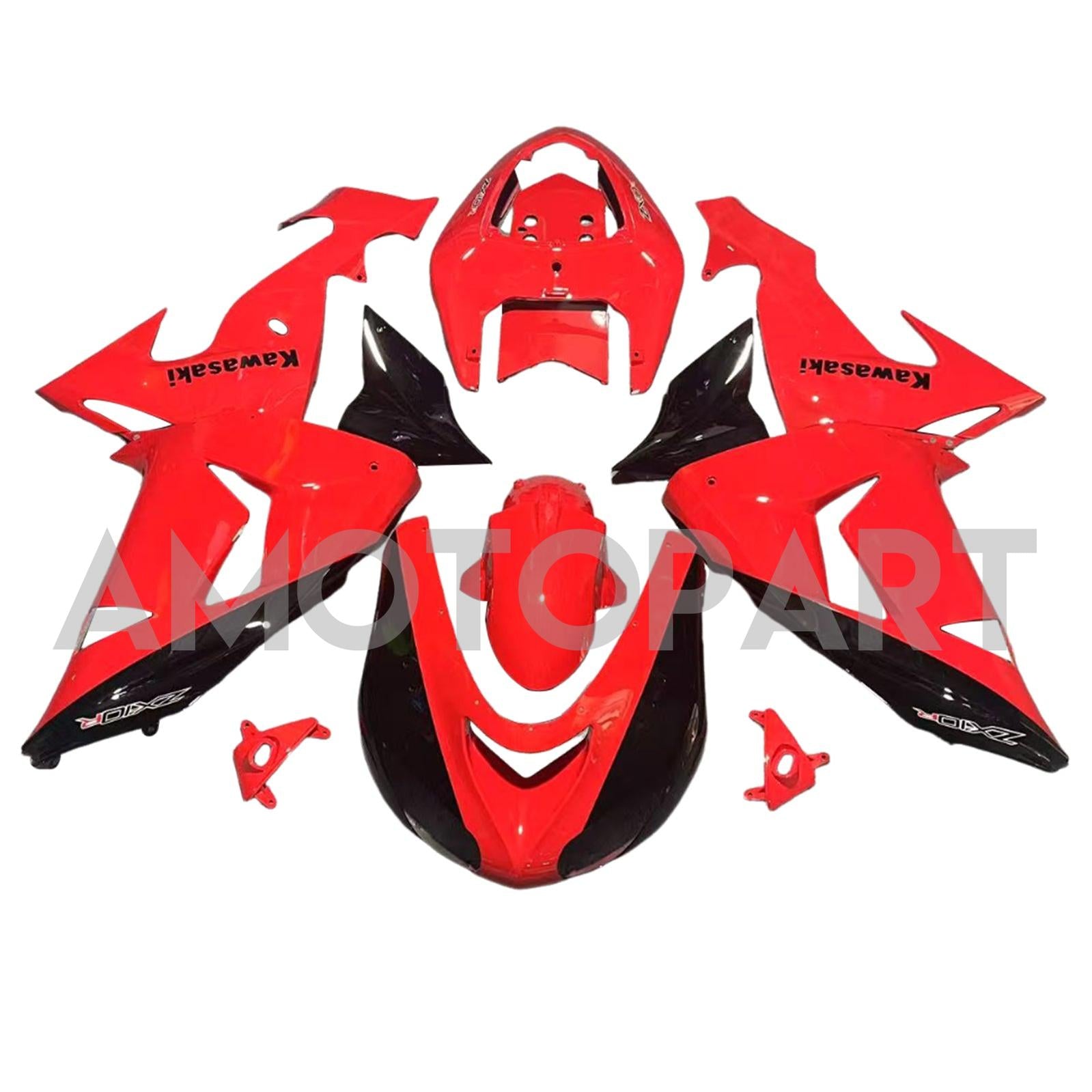 Amotopart 2006-2007 Kawasaki ZX10R Red Fairing Kit