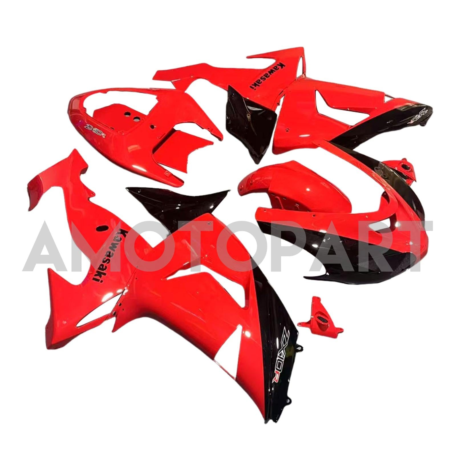Amotopart 2006-2007 Kawasaki ZX10R Red Fairing Kit