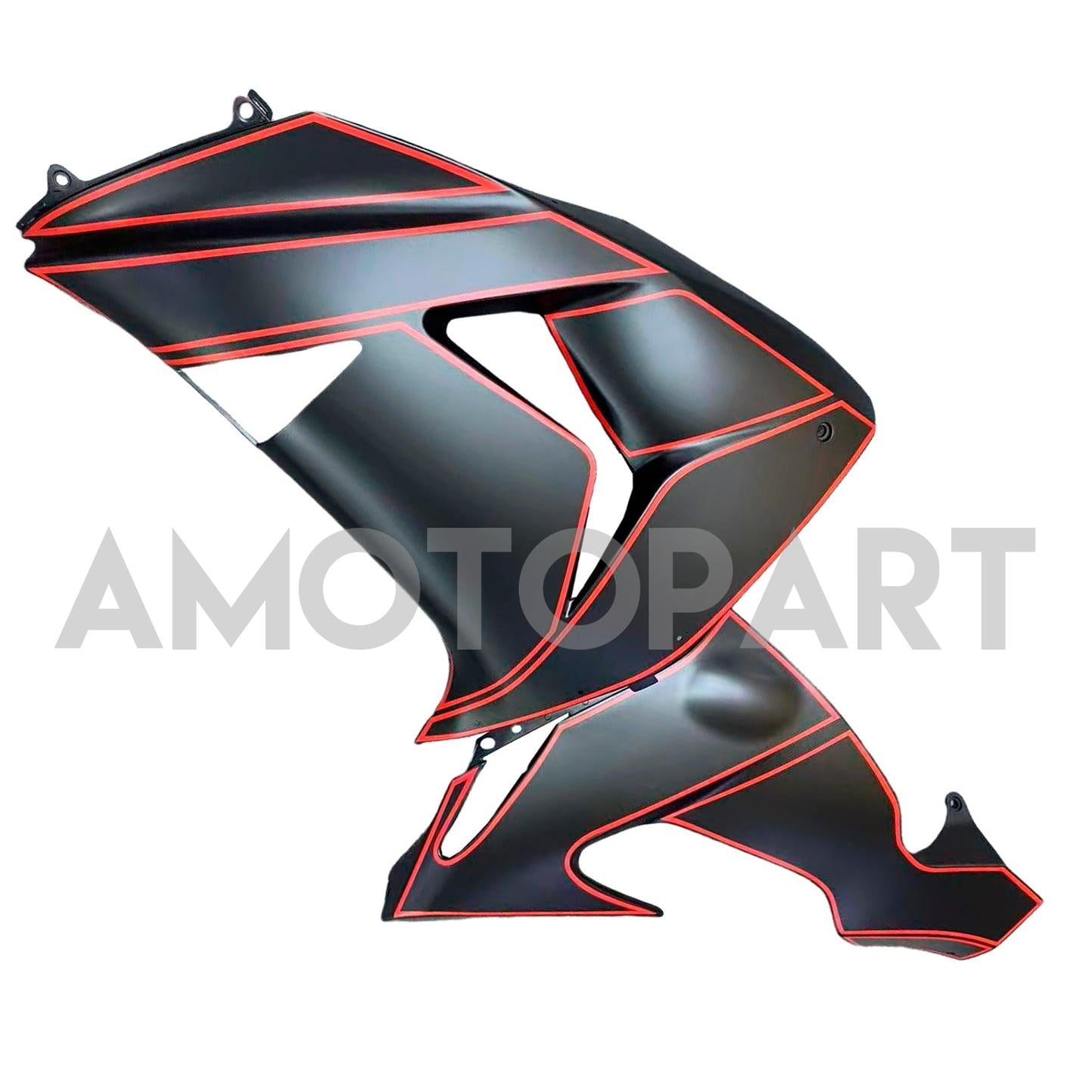 Amotopart 2006-2007 Kawasaki ZX10R Matte Black with Red Stripe Fairing Kit