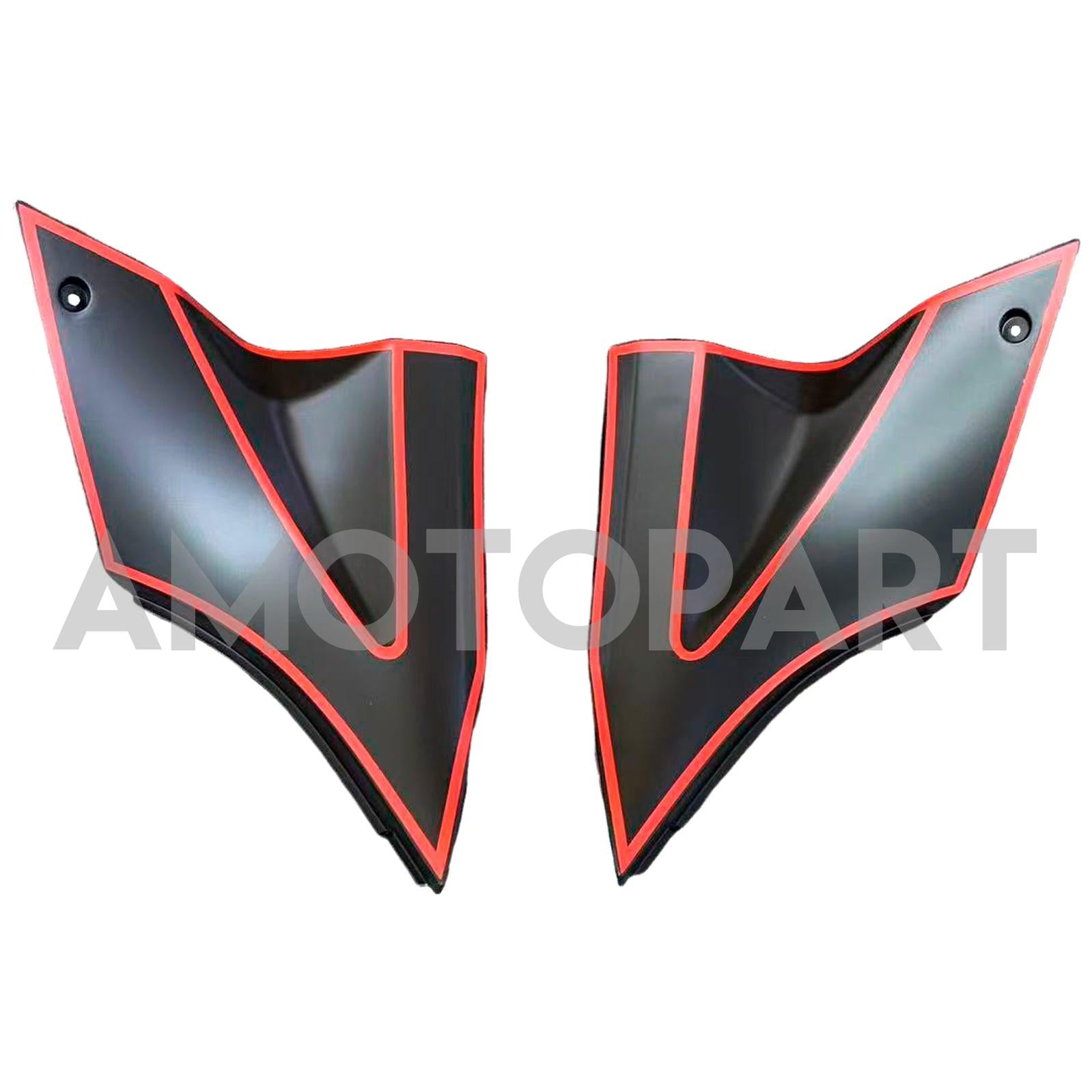 Amotopart 2006-2007 Kawasaki ZX10R Matte Black with Red Stripe Fairing Kit