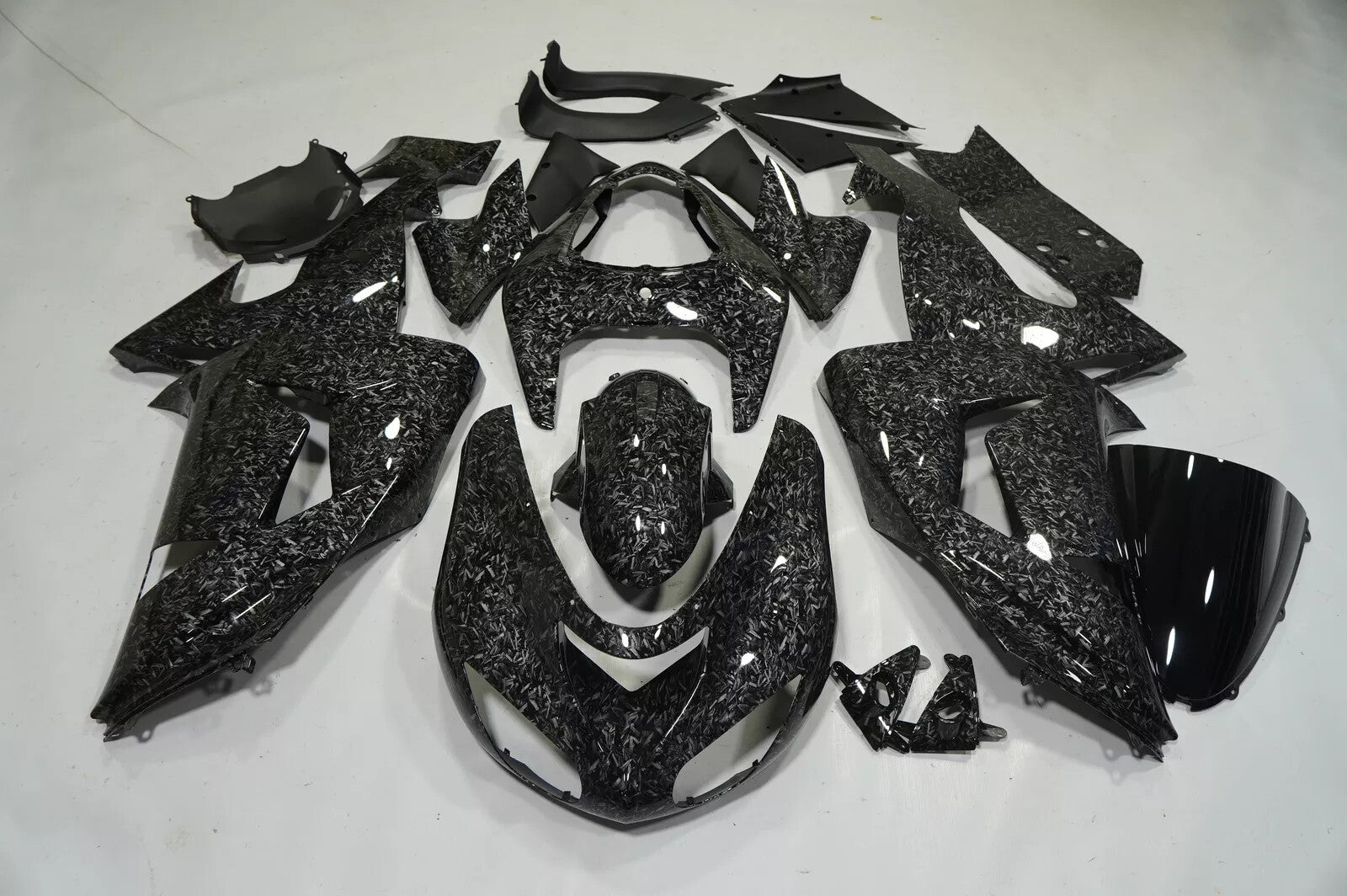 Amotopart 2006-2007 Kawasaki ZX10R Forged Carbon Fiber Pattern Fairing Kit