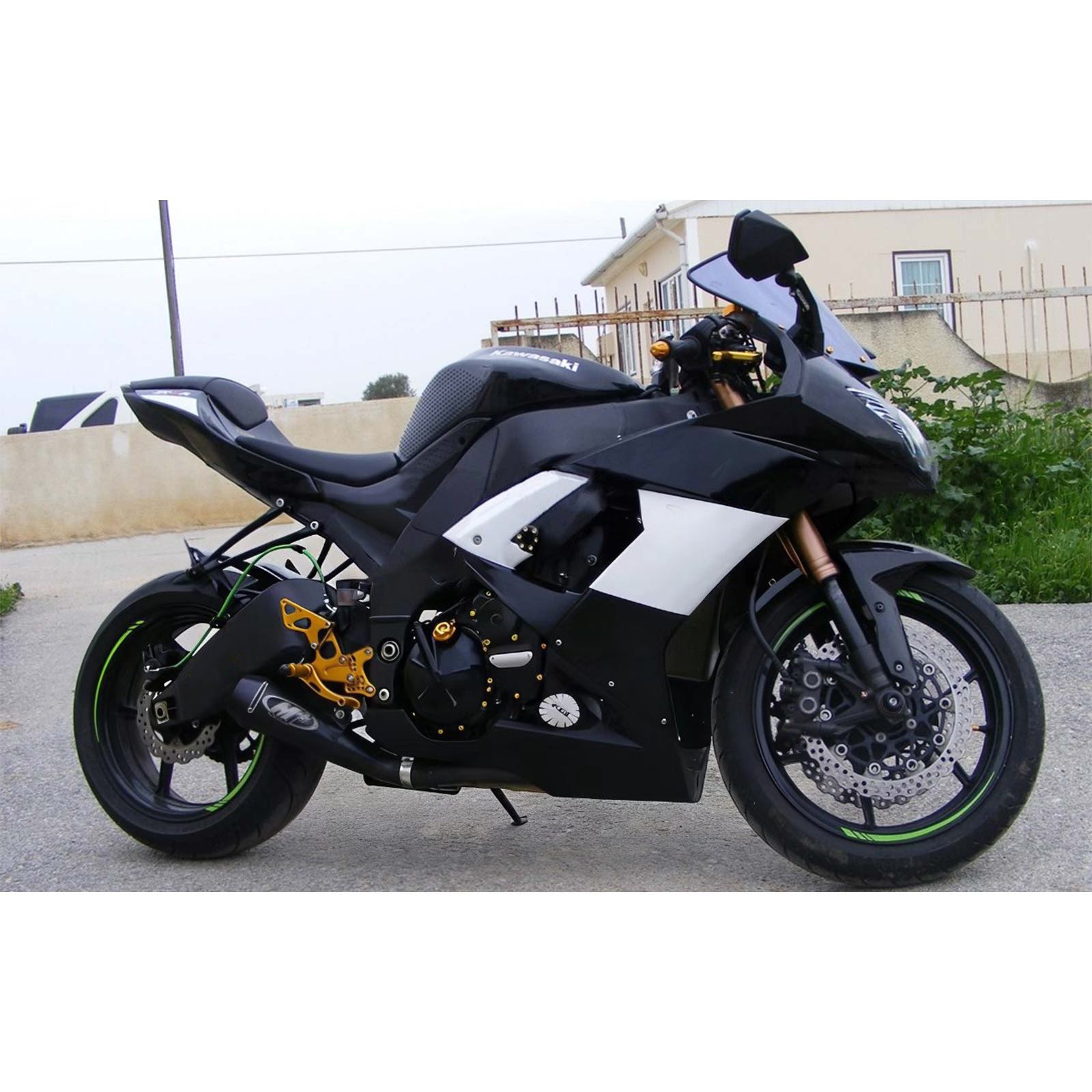 AMOTOPART KAWASAKI ZX10R 2008-2010 Zwart met kraslogo-kuipkit
