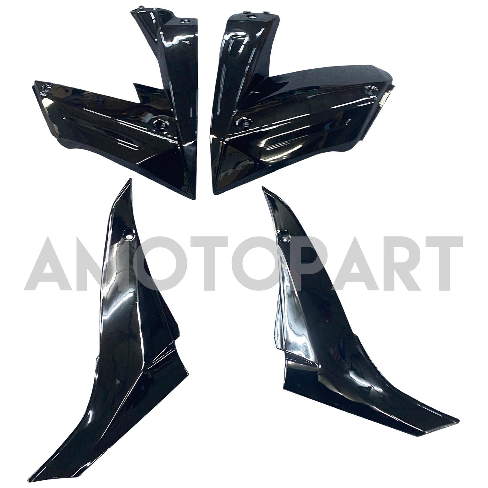 Amotopart Kawasaki ZX10R 2008-2010 Hochglänzende Schwarzverkleidung Kit