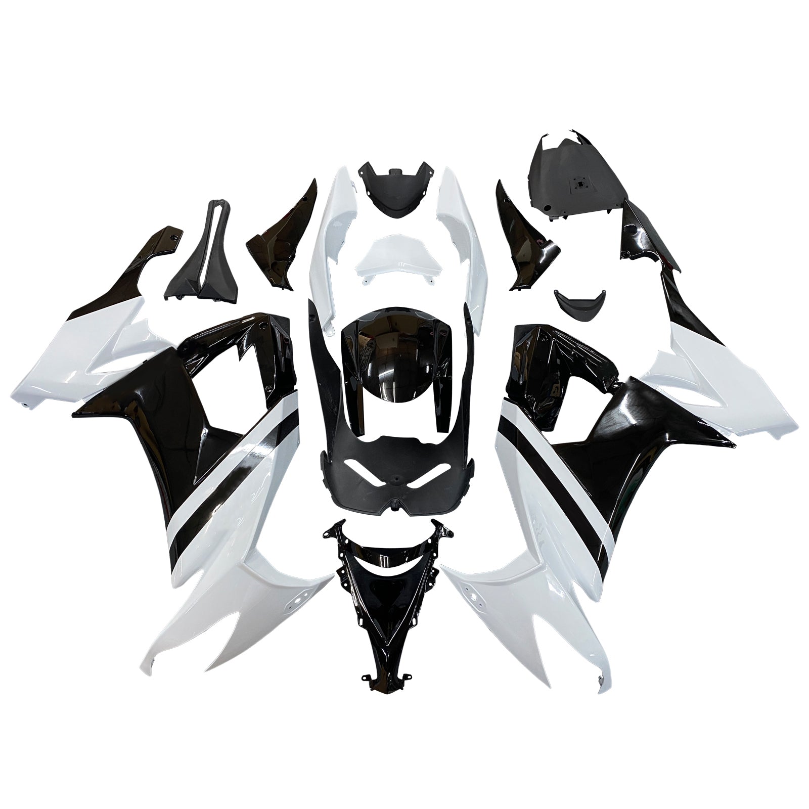 Amotopart Kawasaki ZX10R 2008-2010 White Black Fairing Kit