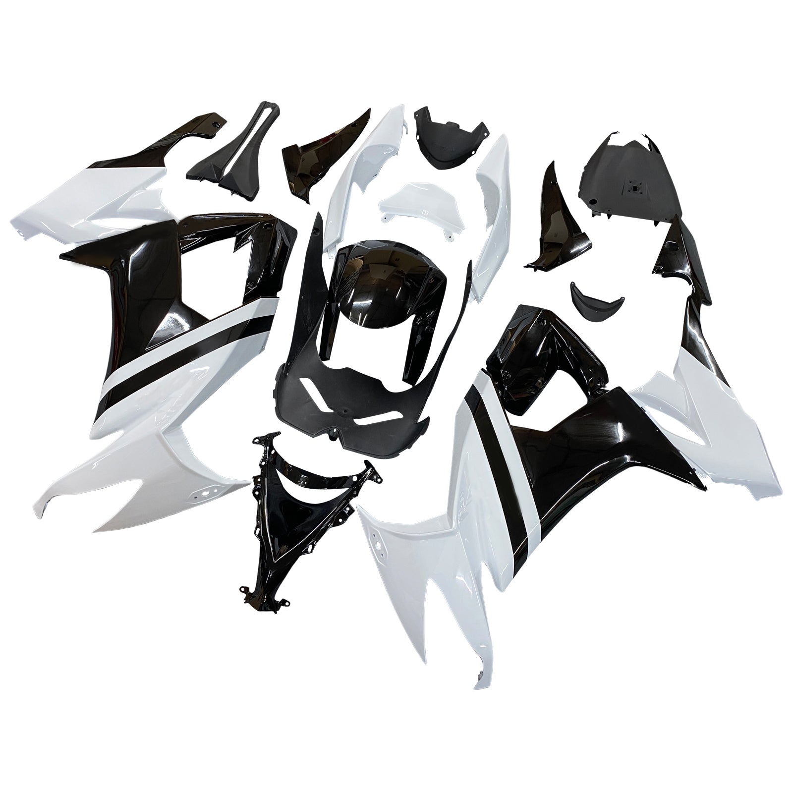 Amotopart Kawasaki ZX10R 2008-2010 White Black Fairing Kit
