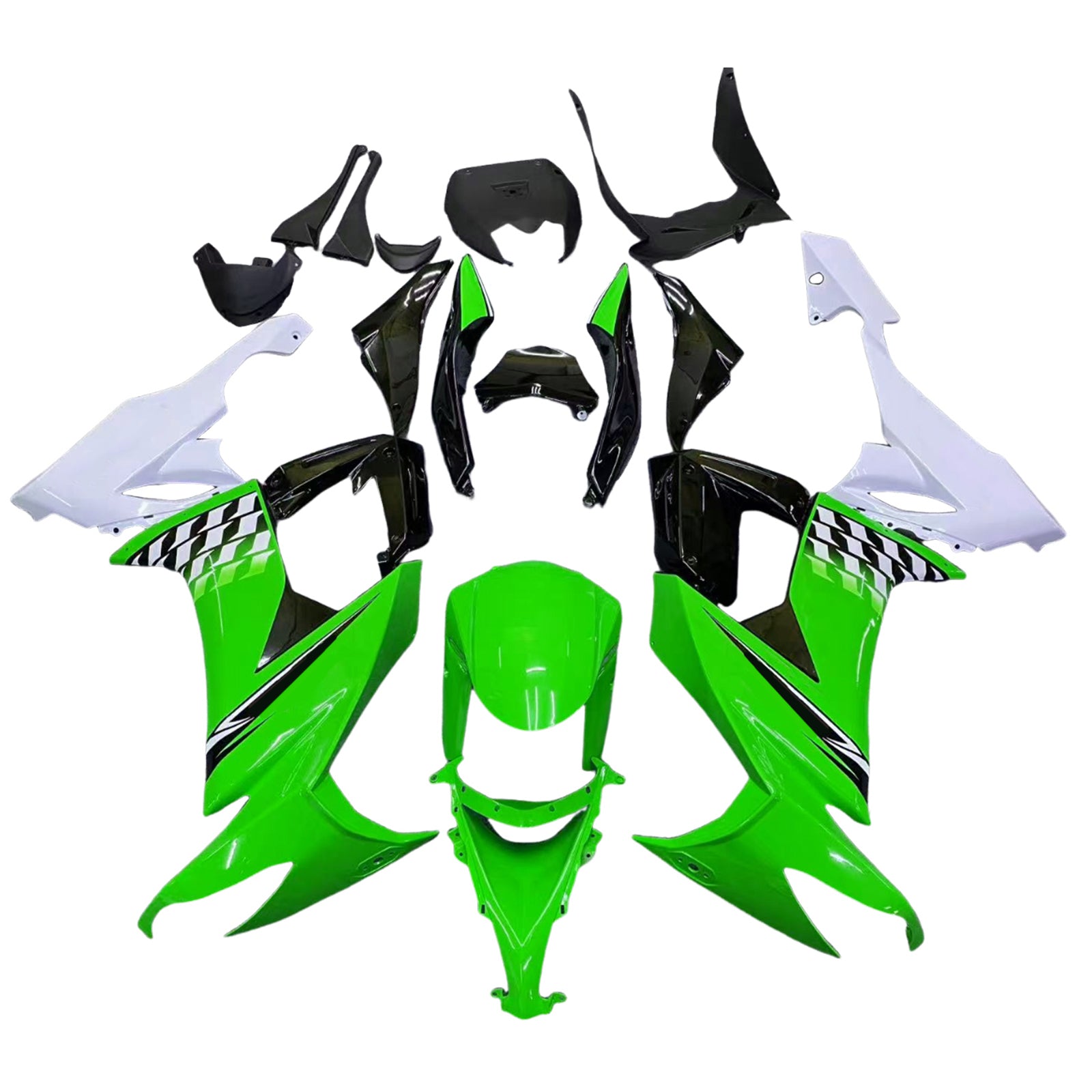 Amotopart Kawasaki ZX10R 2008-2010 Green White Fairing Kit