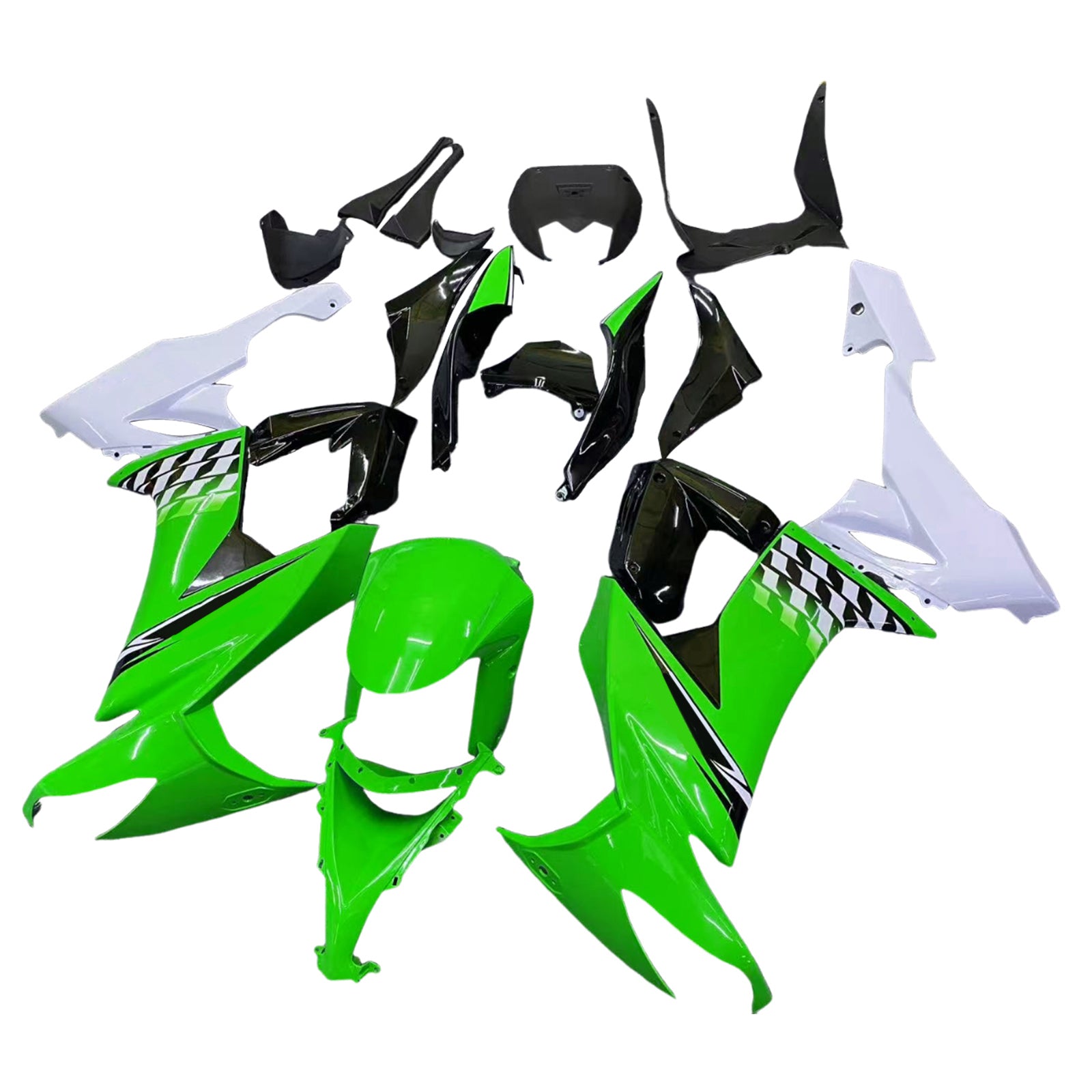 Amotopart Kawasaki ZX10R 2008-2010 Green White Realing Kit