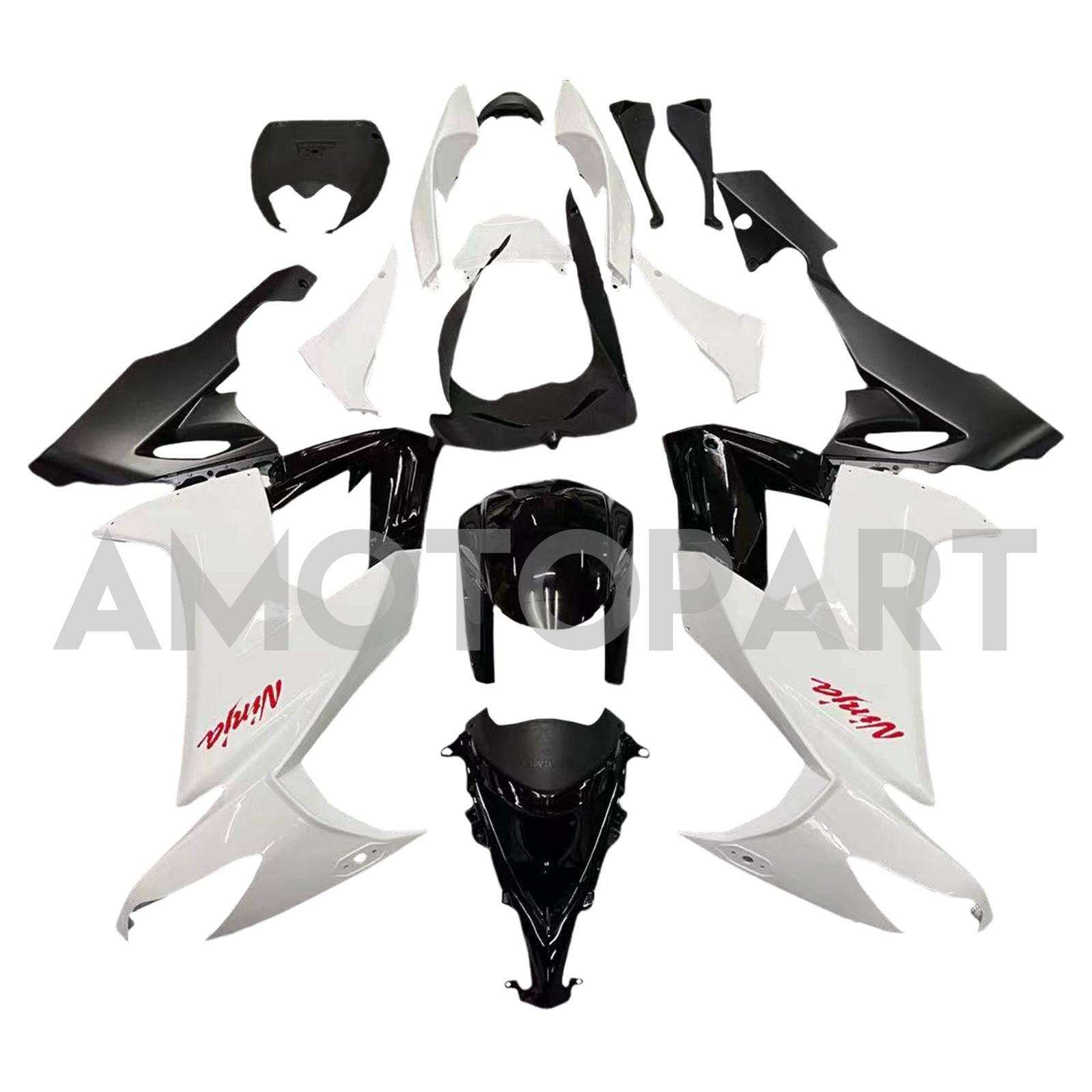 Amotopart Kawasaki ZX10R 2008-2010 White Fairing Kit