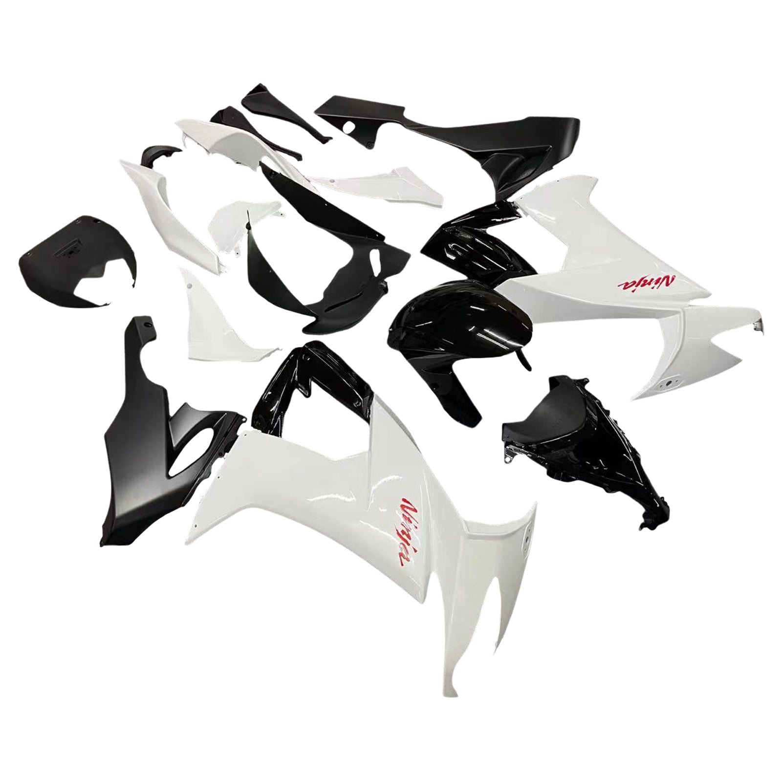 Amotopart Kawasaki ZX10R 2008–2010 weißes Verkleidungsset