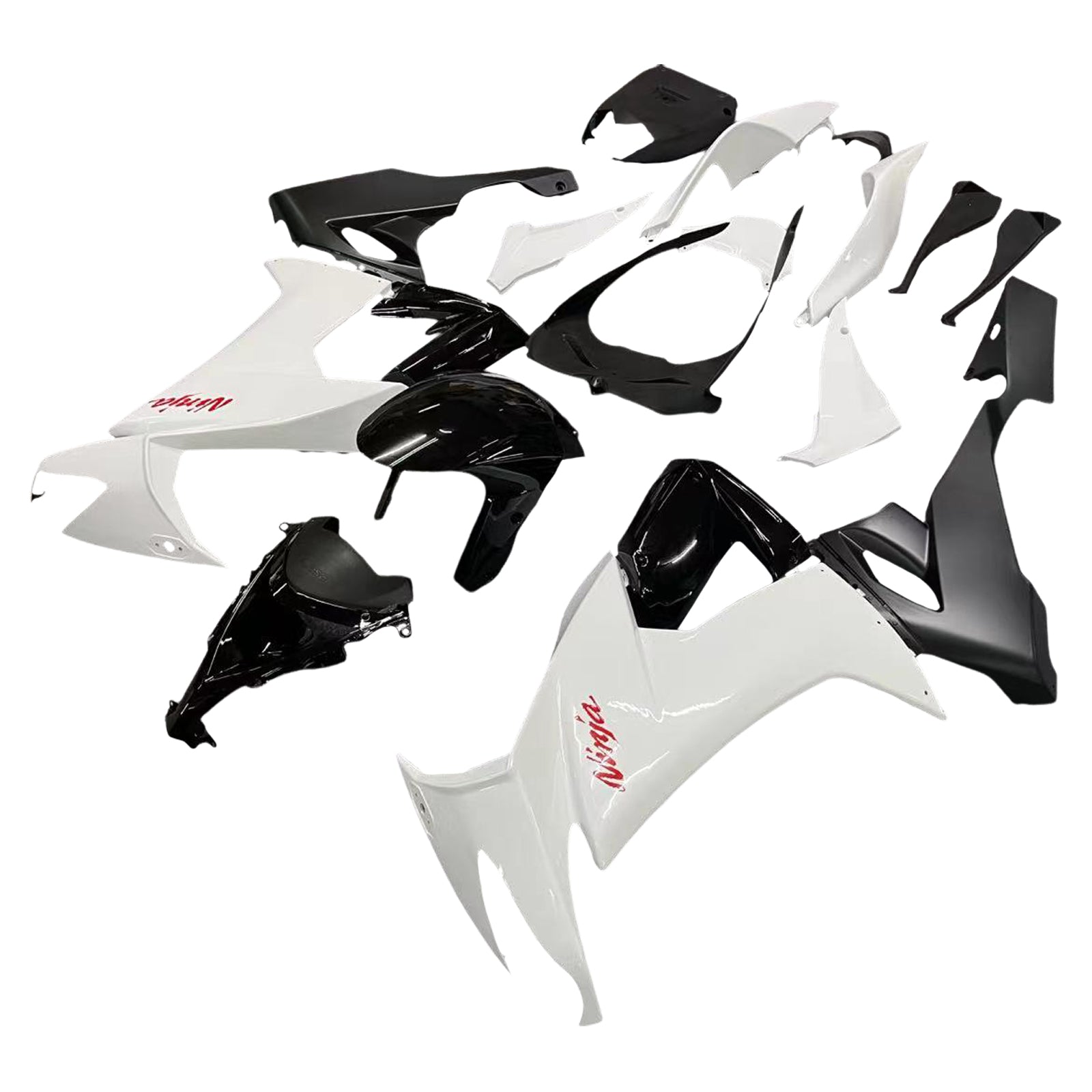 Amotopart Kawasaki ZX10R 2008–2010 weißes Verkleidungsset