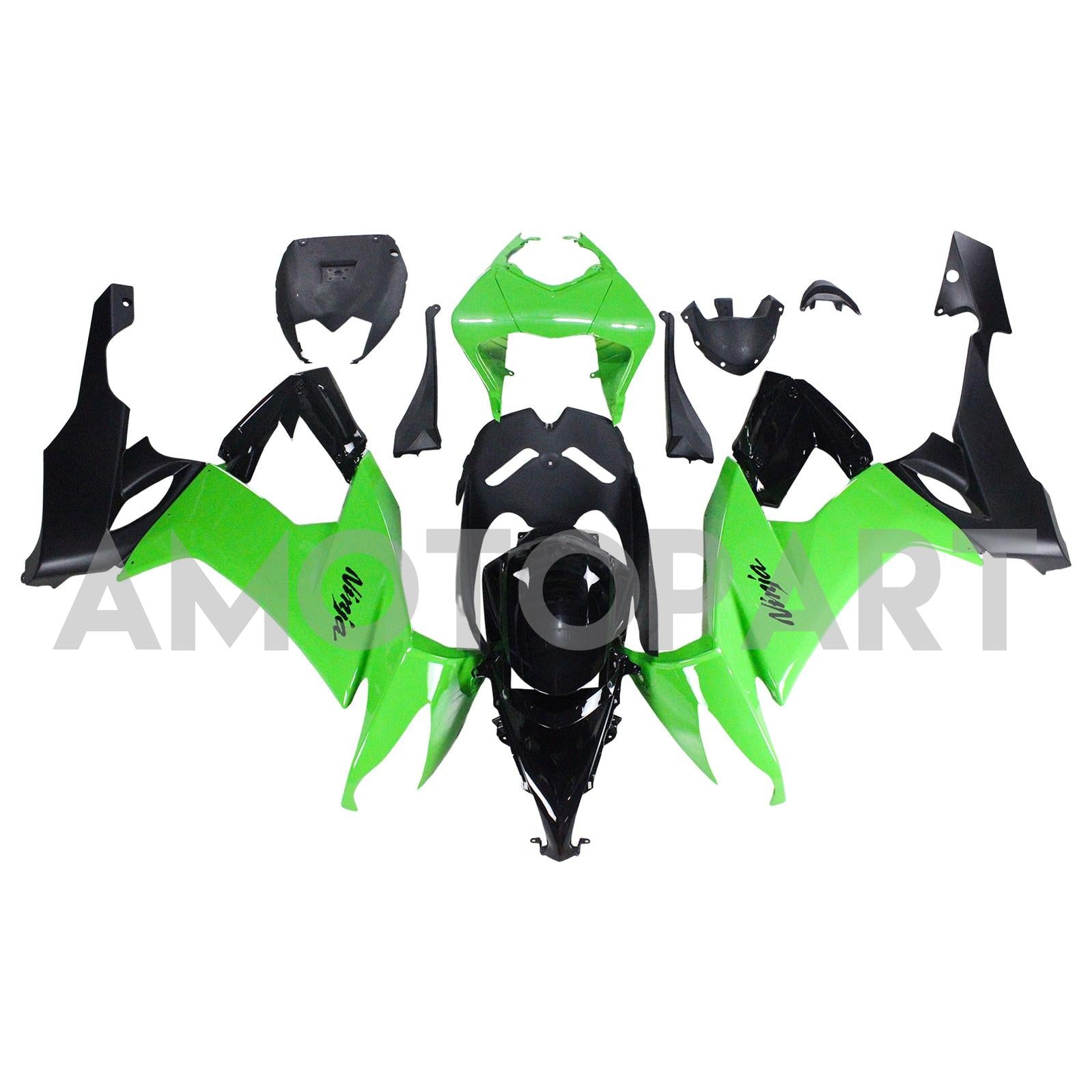 Amotopart Kawasaki ZX10R 2008-2010 Glossy Green Fairing Kit