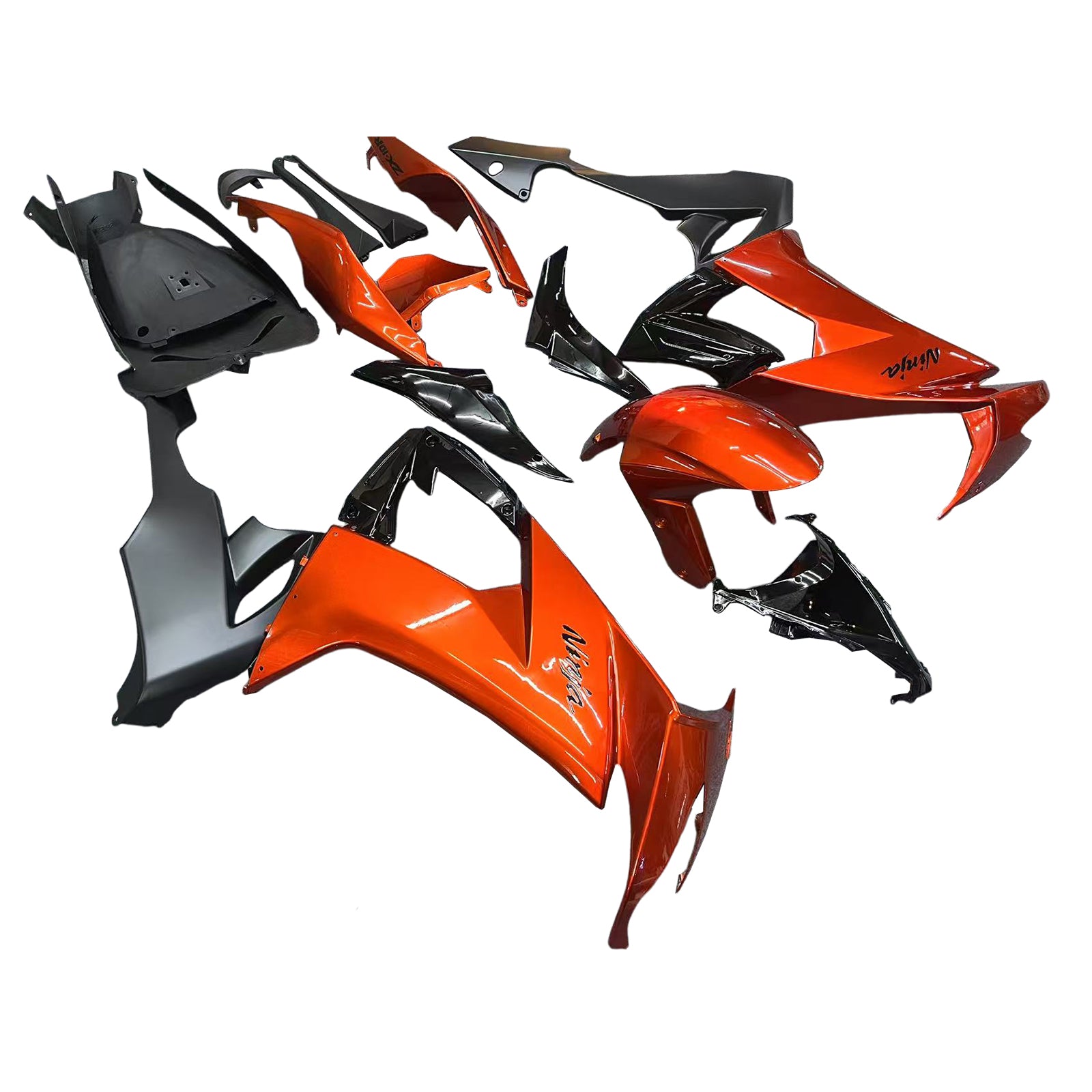Amotopart Kawasaki ZX10R 2008-2010 Glossy Orange Black Fairing Kit