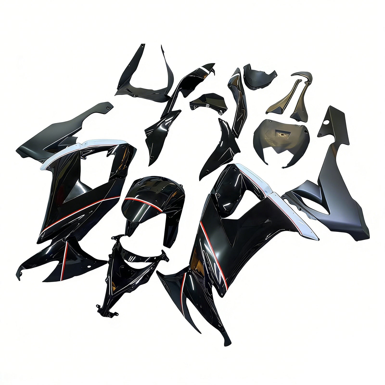 Amotopart 2008-2010 Kawasaki ZX10R Gloss&Matte Black Fairing Kit