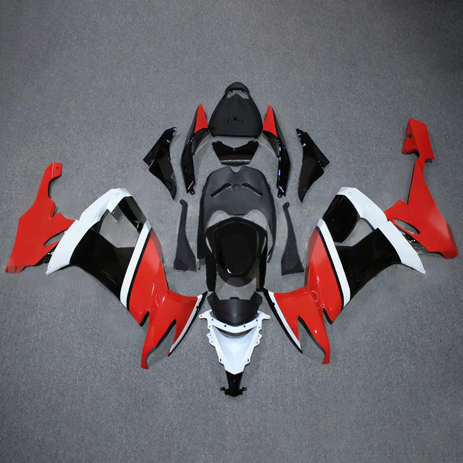 Amotopart 2008-2010 Kawasaki ZX10R Red&Black Style2 Fairing Kit