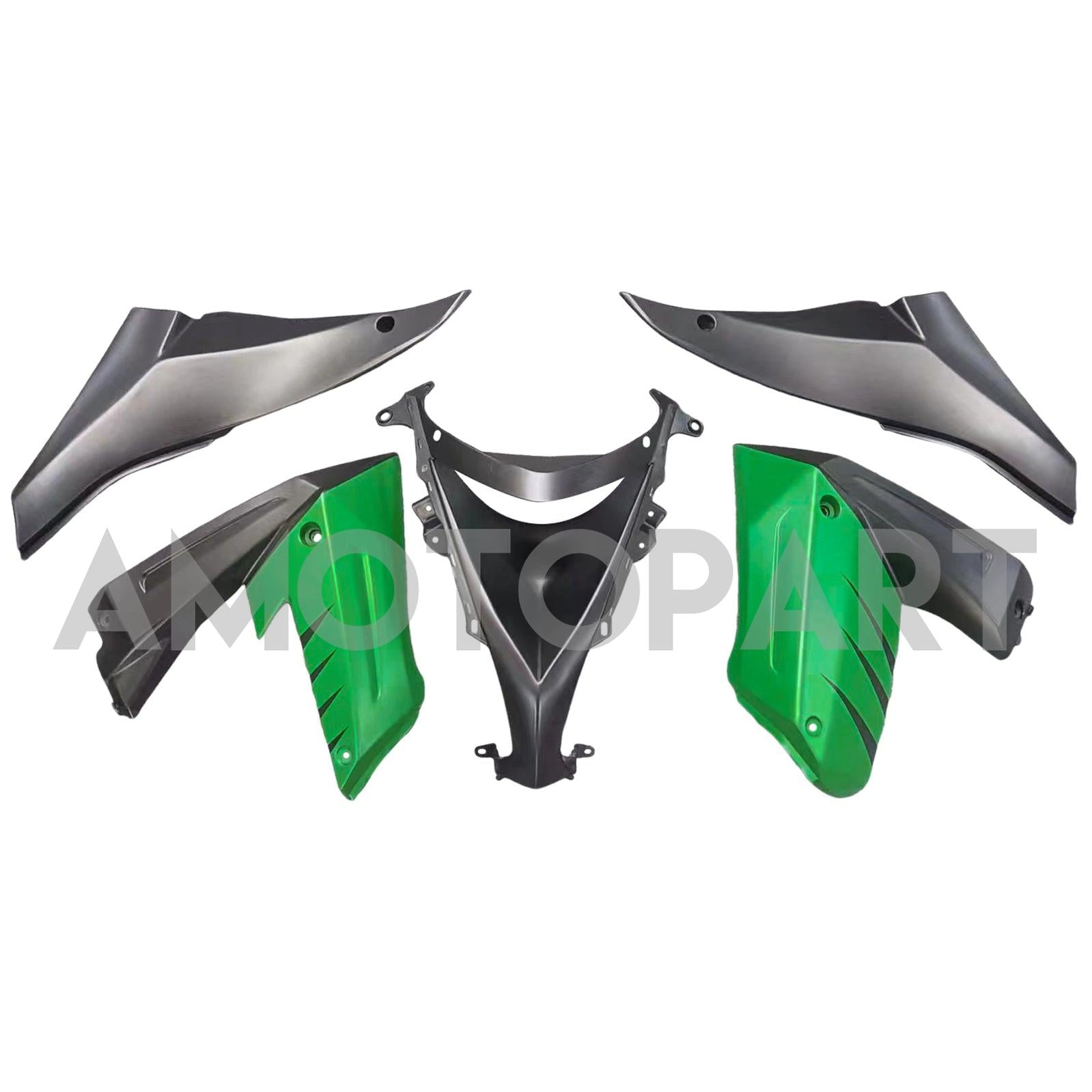Amotopart 2008-2010 Kawasaki ZX10R Green&Black Style2 Fairing Kit