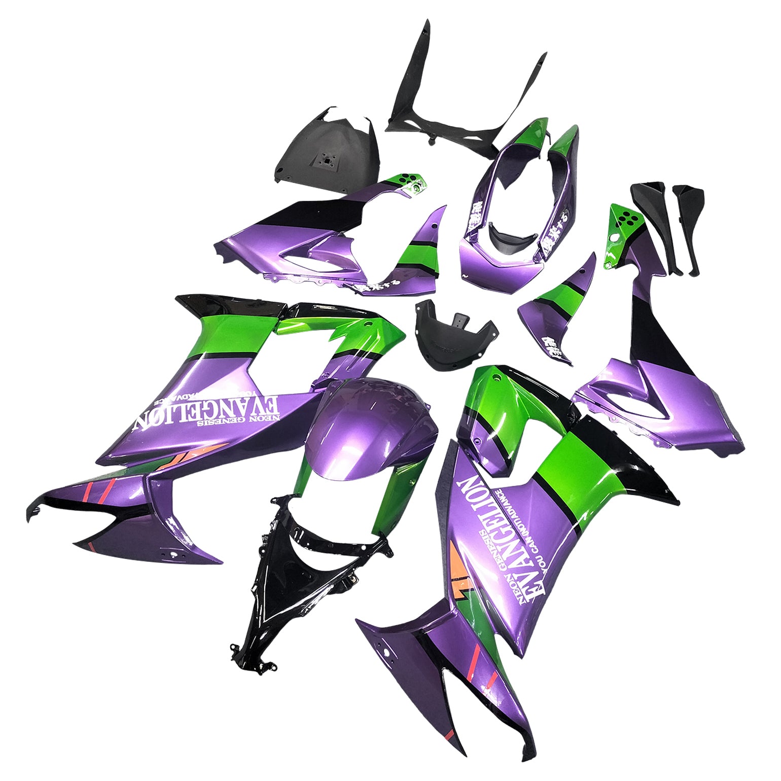 Amotopart 2008-2010 Kawasaki ZX10r Green & Purple Fairing Kit