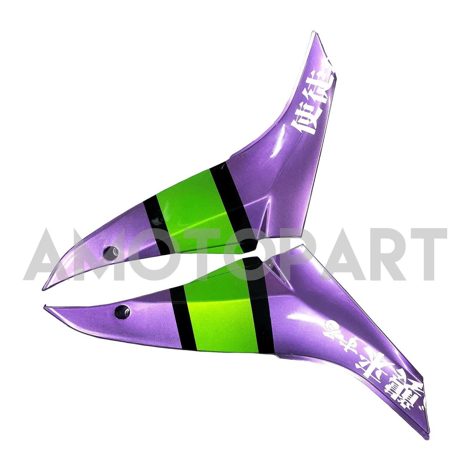 Amotopart 2008-2010 Kawasaki ZX10R Zielony i fioletowy zestaw owiewki