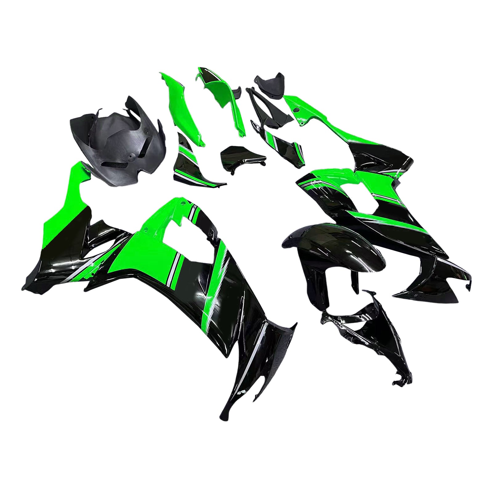 Amotopart 2008-2010 Kawasaki ZX10R Green&Black Style4 Fairing Kit