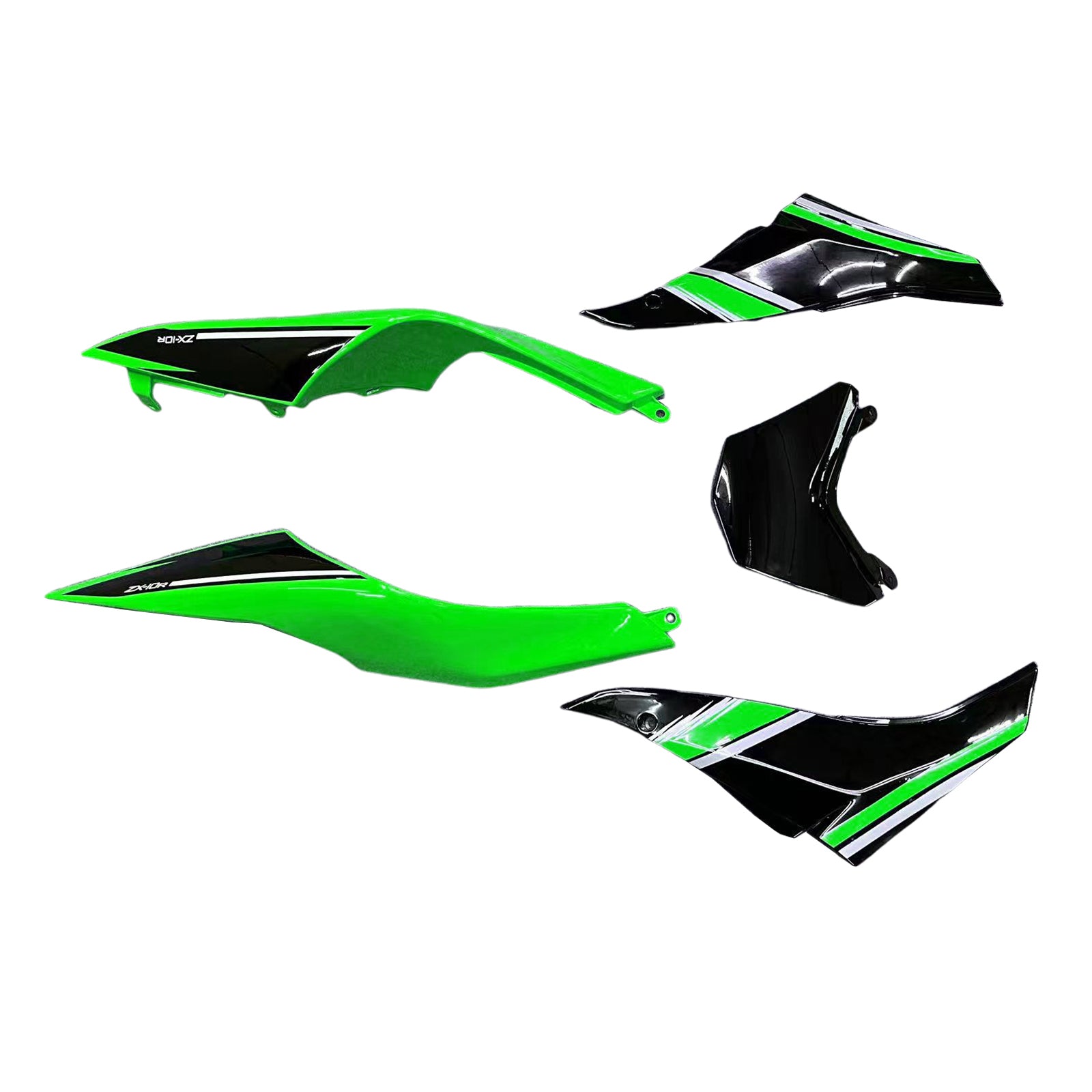 Amotopart 2008-2010 Kawasaki ZX10R Green&Black Style4 Fairing Kit