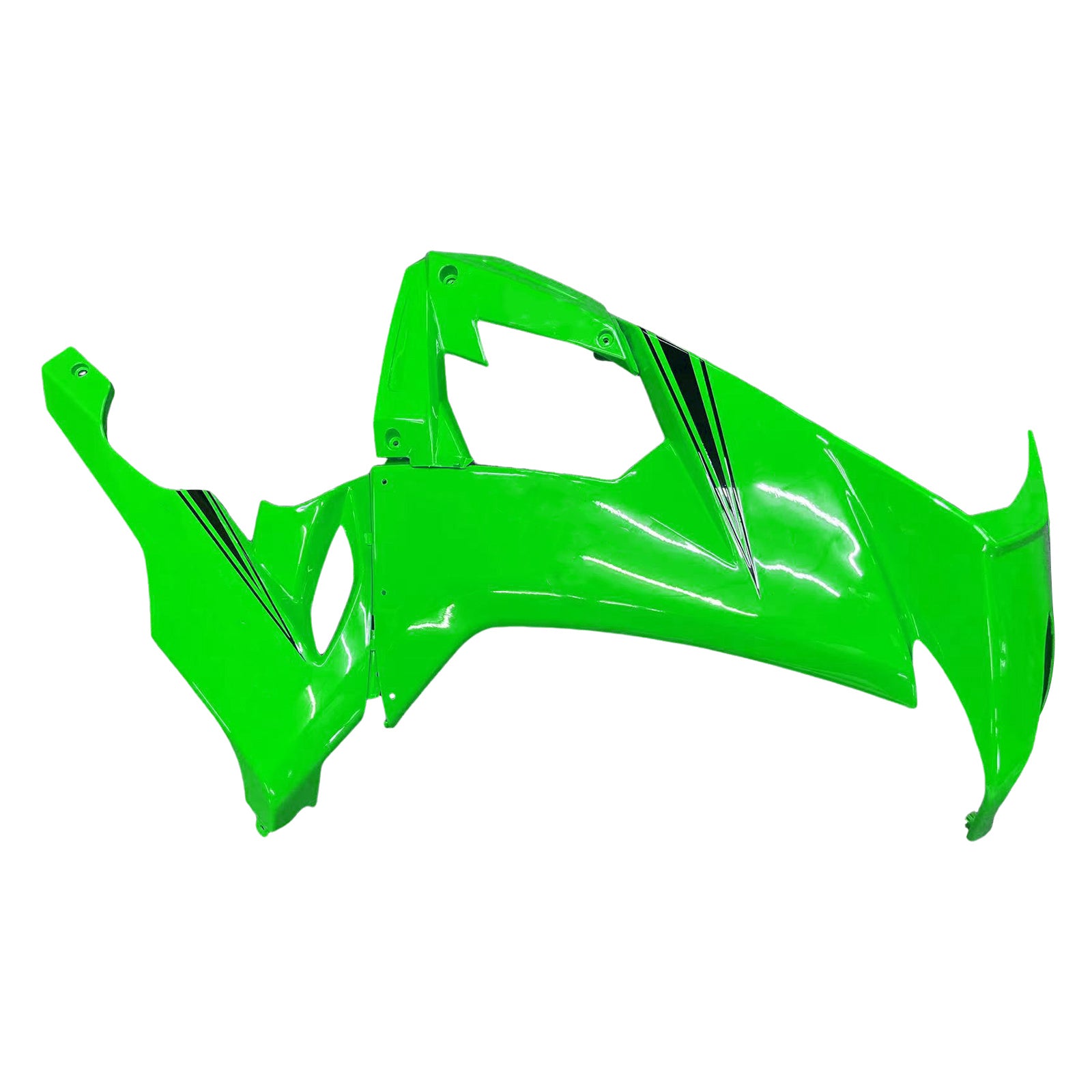 Amotopart 2008-2010 Kawasaki ZX10R Grün&Verkleidungssatz im Stil 5 mit schwarzem Logo