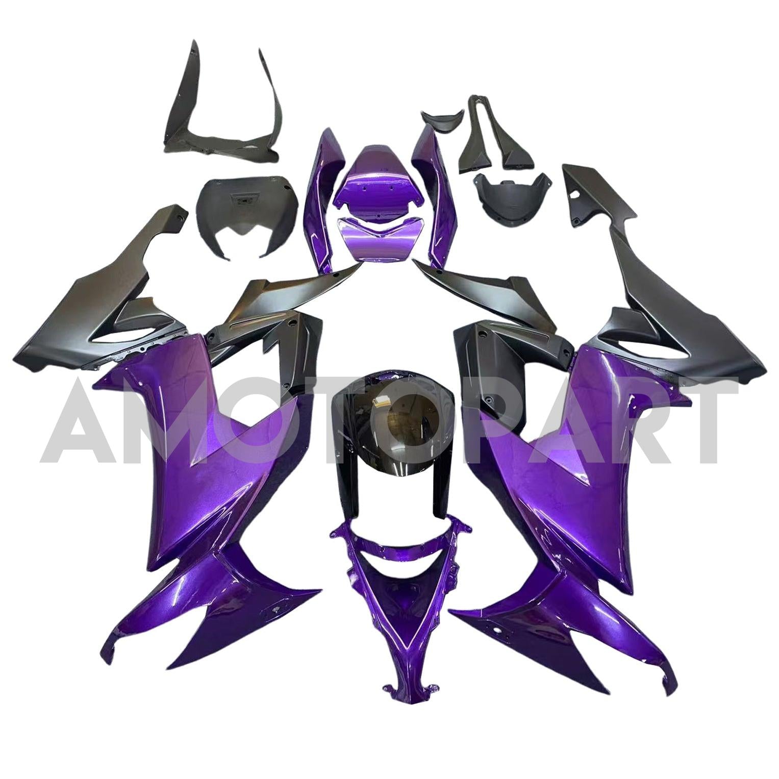 Amotopart 2008-2010 Kawasaki ZX10R Purple&Black Fairing Kit