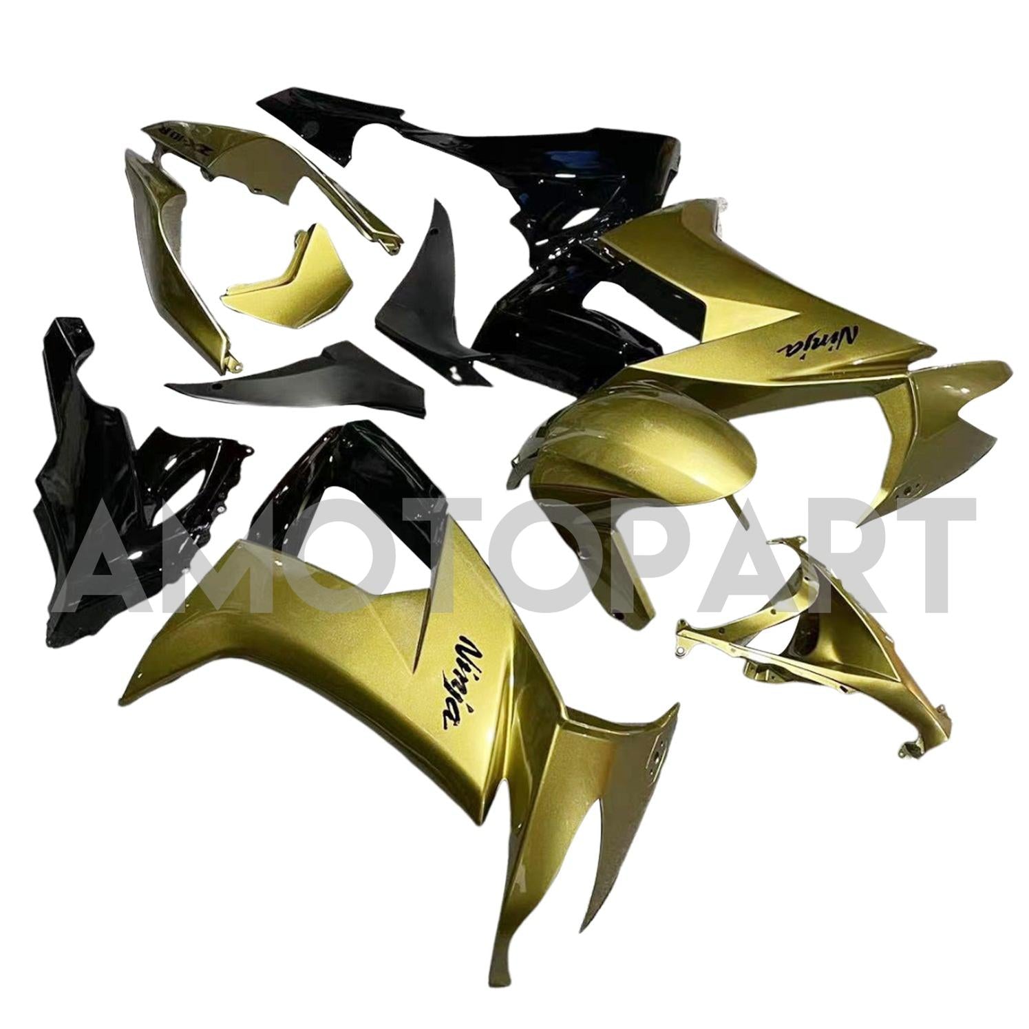 Amotopart 2008-2010 Kawasaki ZX10R Gold Fairing Kit