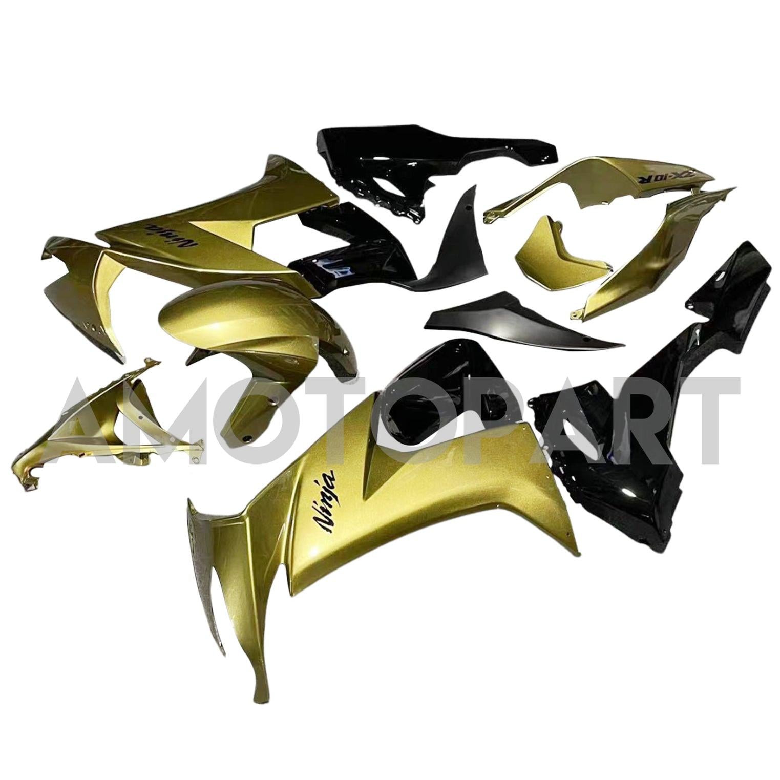 Amotopart 2008-2010 Kawasaki ZX10R Gold Fairing Kit