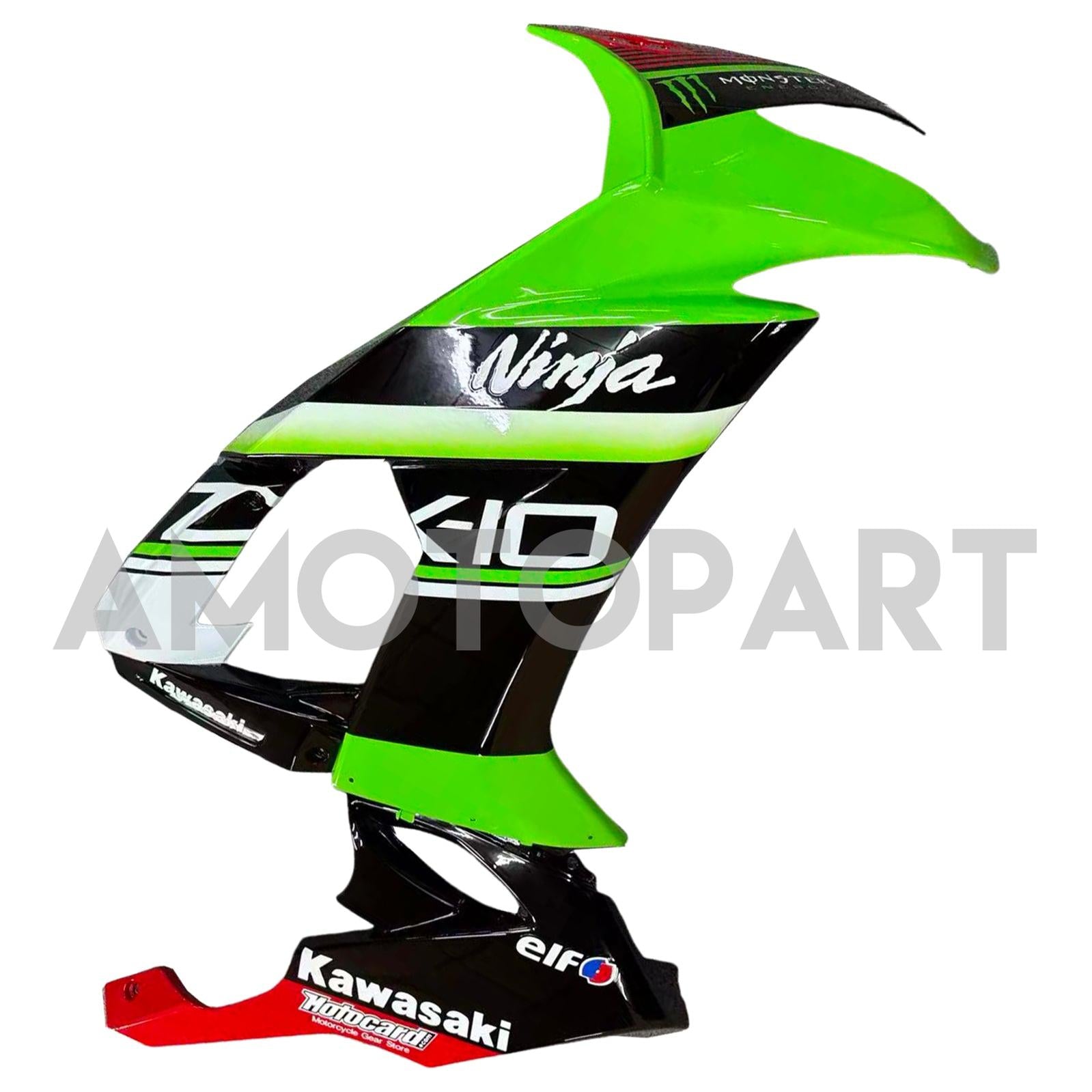Amotopart 2008-2010 Kawasaki ZX10R Green&Red Style3 Fairing Kit