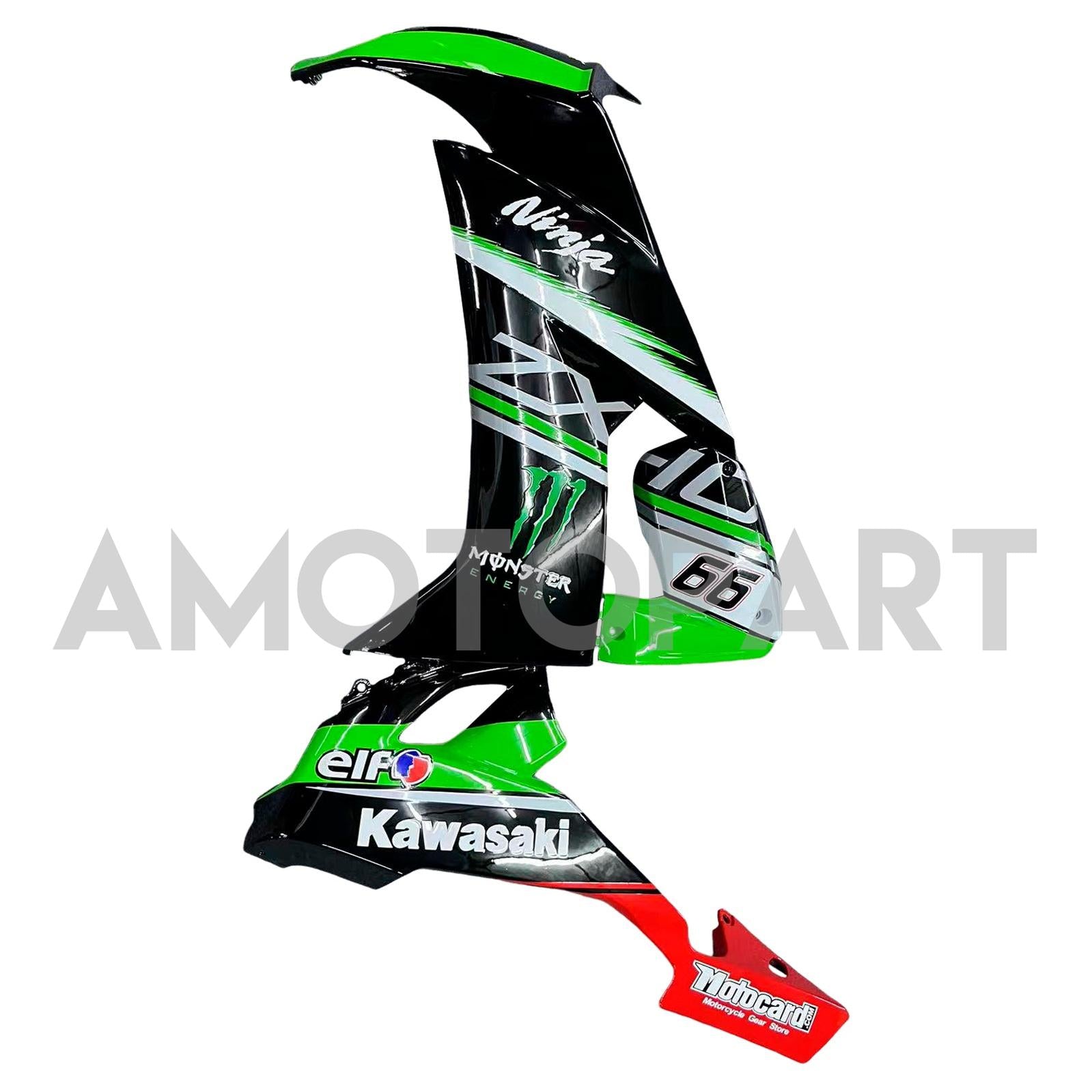 Amotopart 2008-2010 Kawasaki ZX10R Kit de carenado verde y rojo Style5