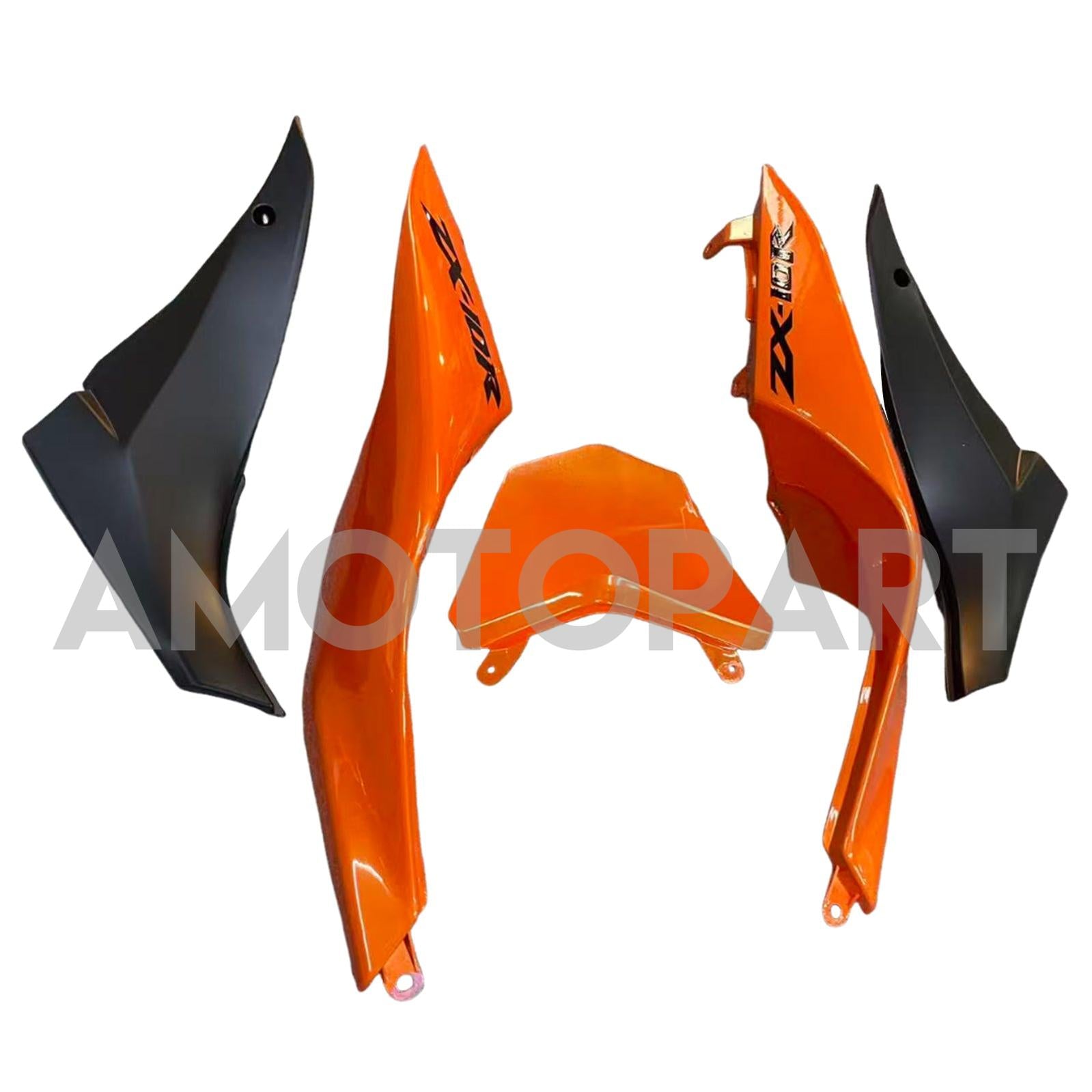Amotopart 2008-2010 Kawasaki ZX10R Orange Black Fairing Zestaw