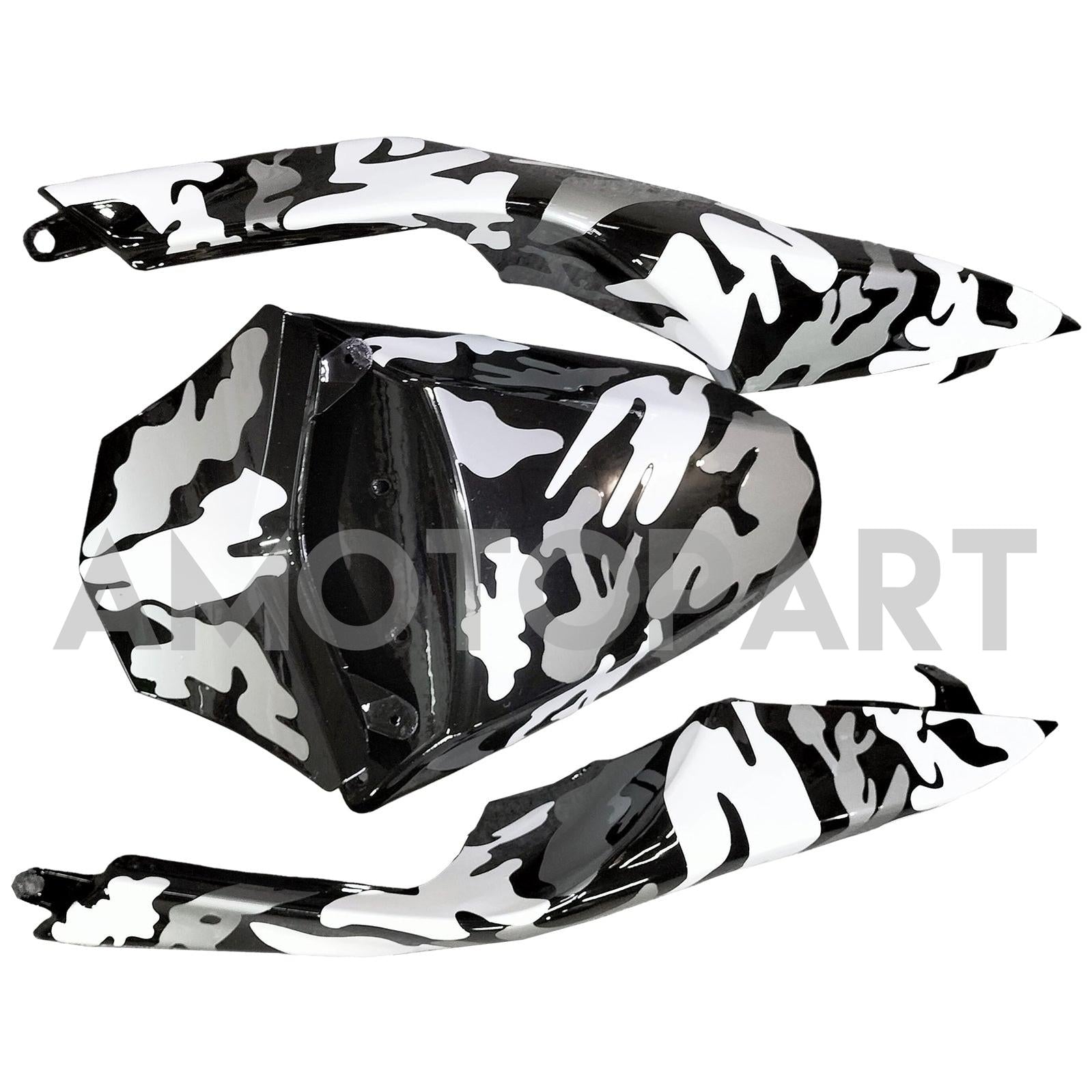 Amotopart 2008-2010 Kawasaki ZX10R White Black Camouflage Fairing Kit