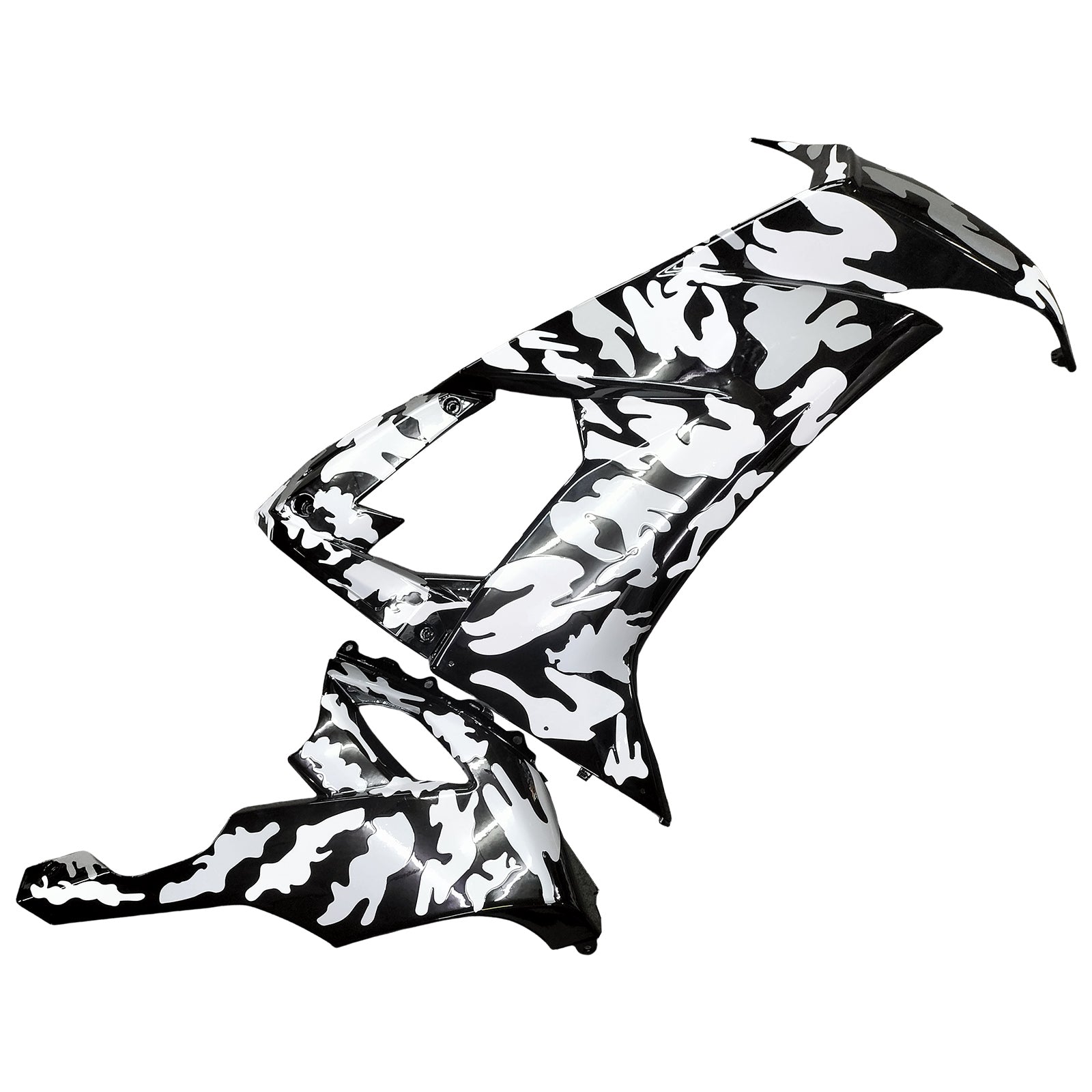 Amotopart 2008-2010 Kawasaki ZX10R White Black Camouflage Fairing Kit