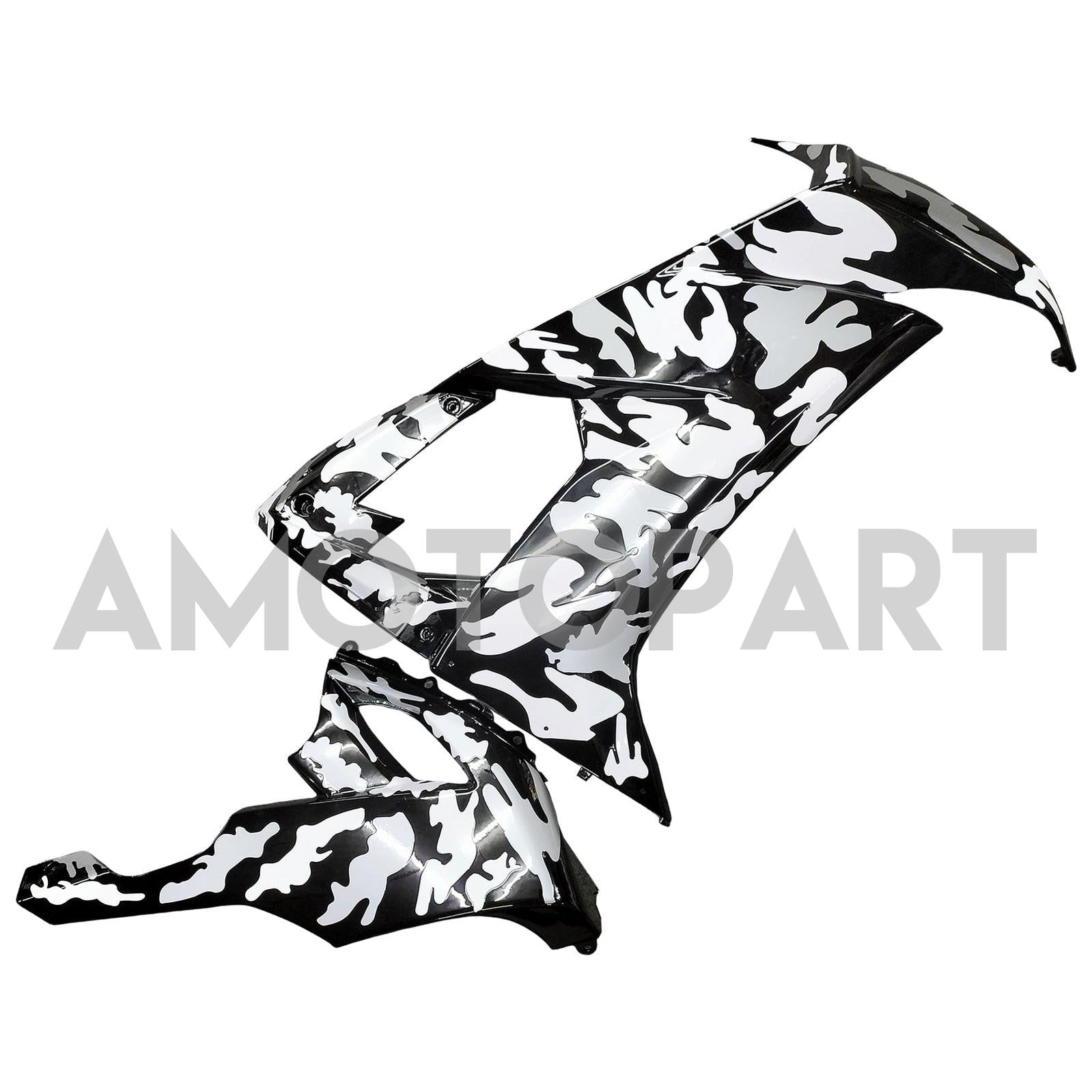 Amotopart 2008-2010 Kawasaki ZX10R White Black Camouflage Fairing Kit
