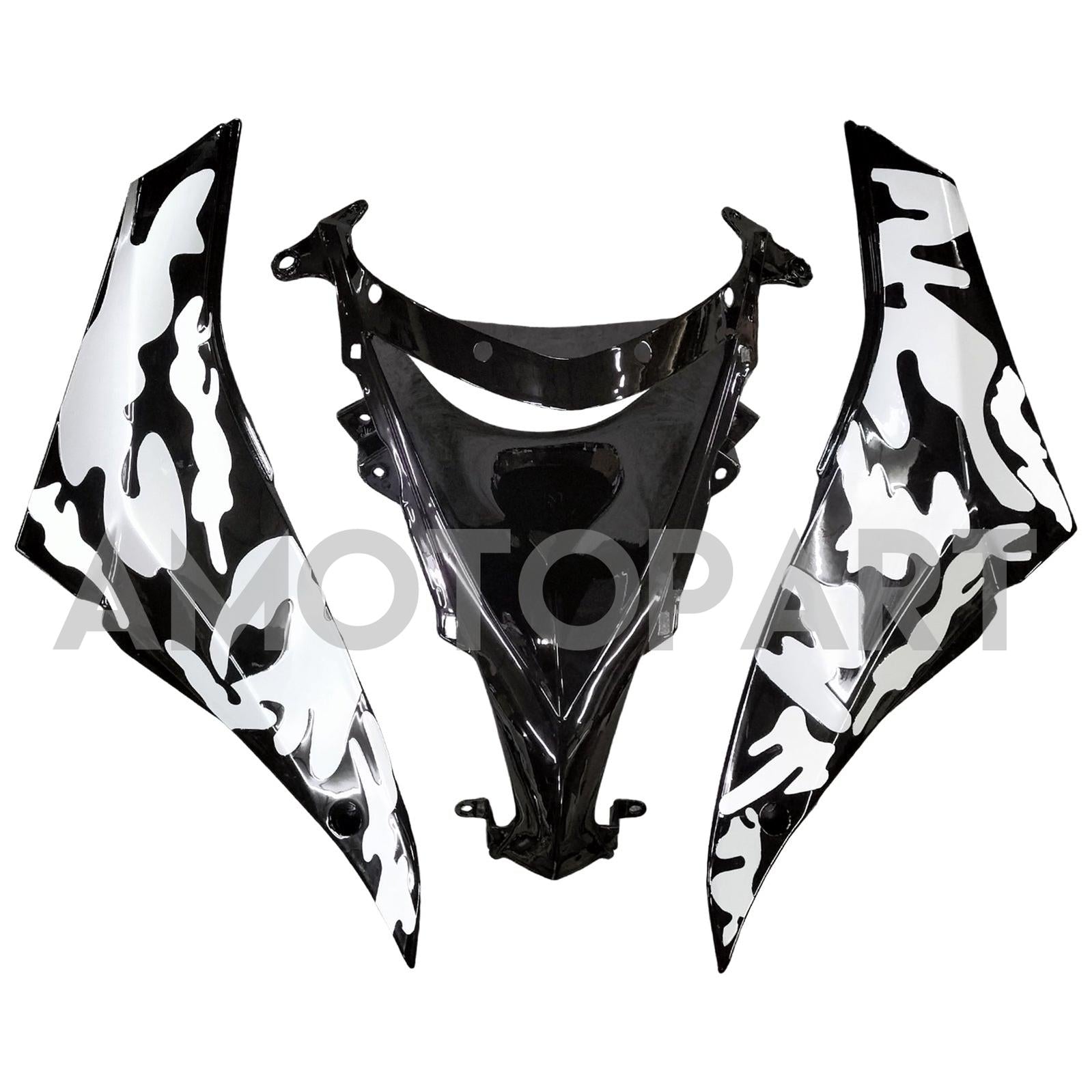 Amotopart 2008-2010 Kawasaki ZX10R White Black Camouflage Fairing Kit