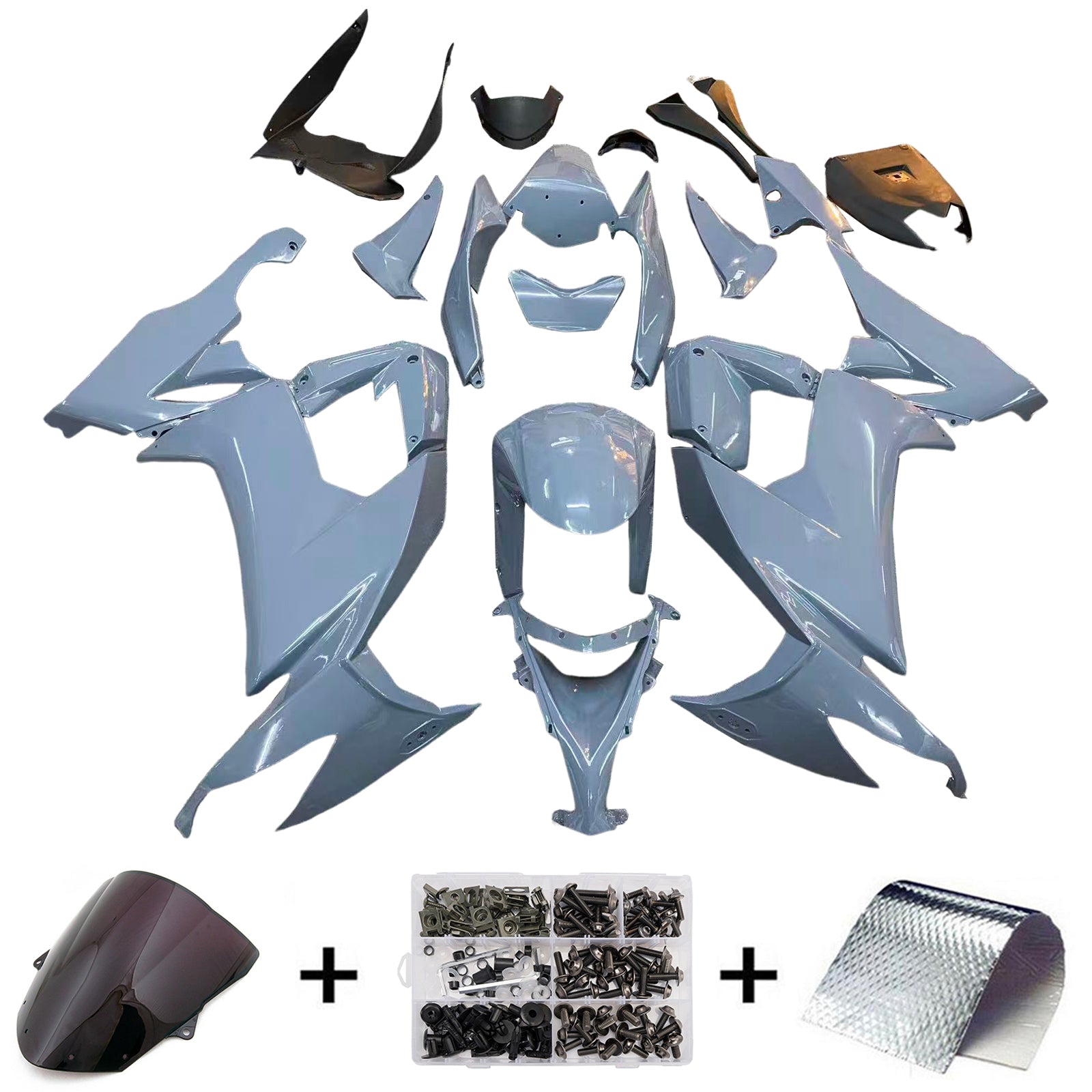 Amotopart 2008-2010 Kawasaki ZX10R Gray Fairing Kit