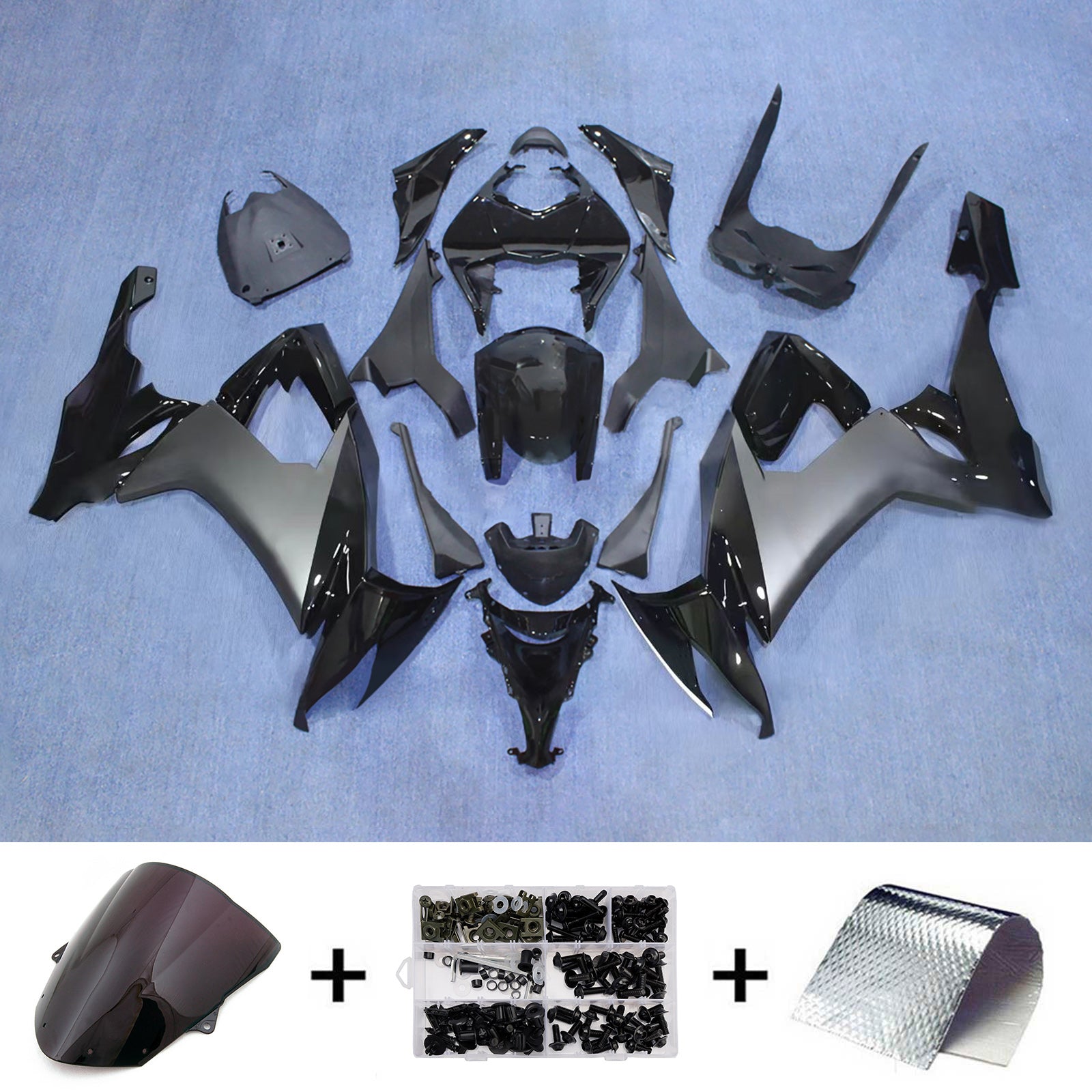 Amotopart 2008-2010 Kawasaki ZX10R Black Grey Kiting Kit
