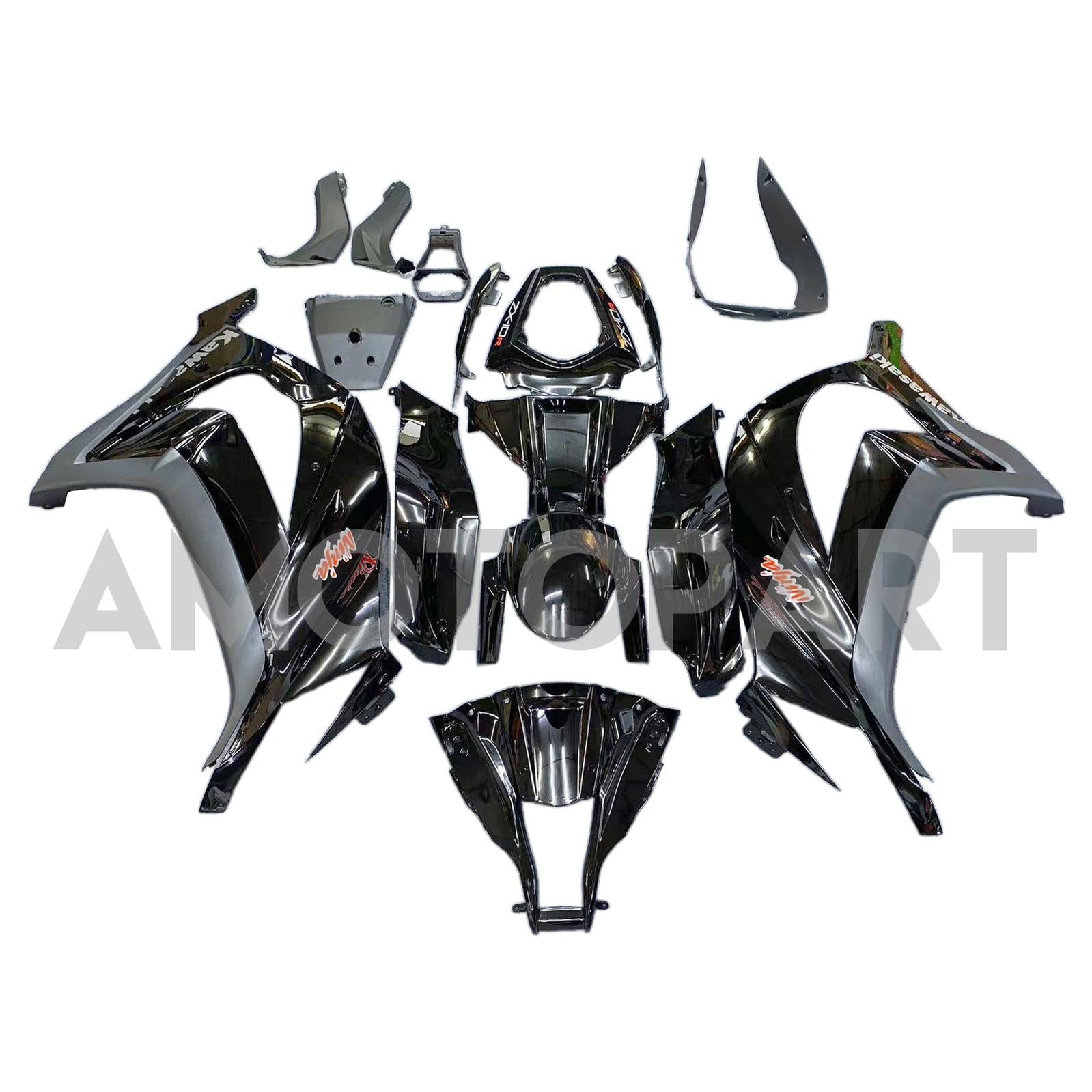 Amotopart 2011-2015 Kawasaki ZX10R Verkleidung G-Black Kit