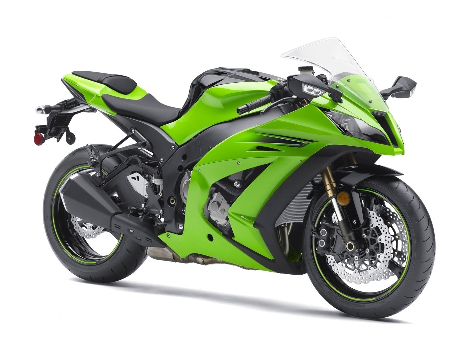 Amotopart 2011-2015 Kawasaki ZX10R Green Black Fairing Kit