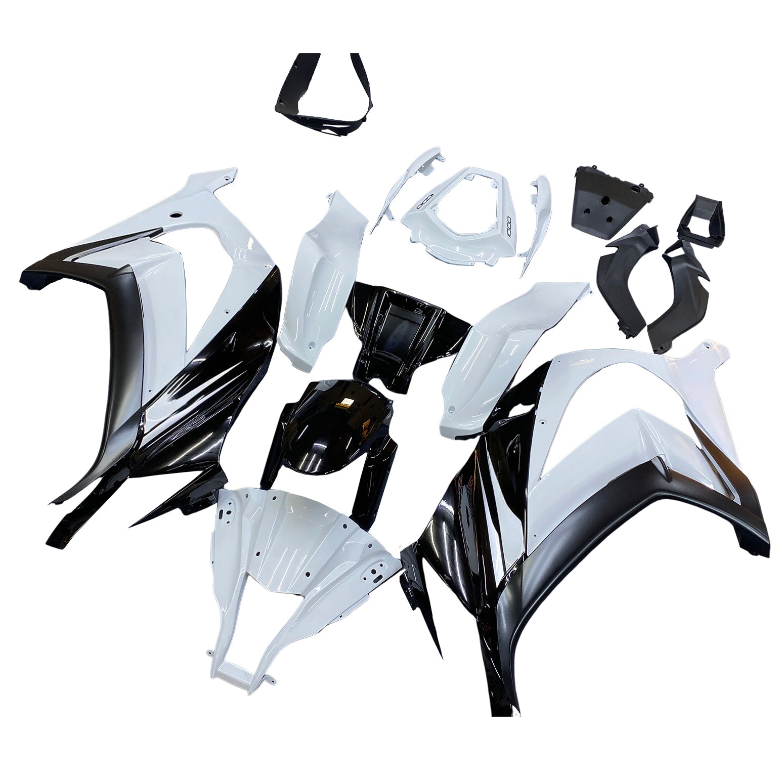 Amotopart 2011-2015 Kawasaki ZX10R Verkleidung Weiß&Schwarzes Set