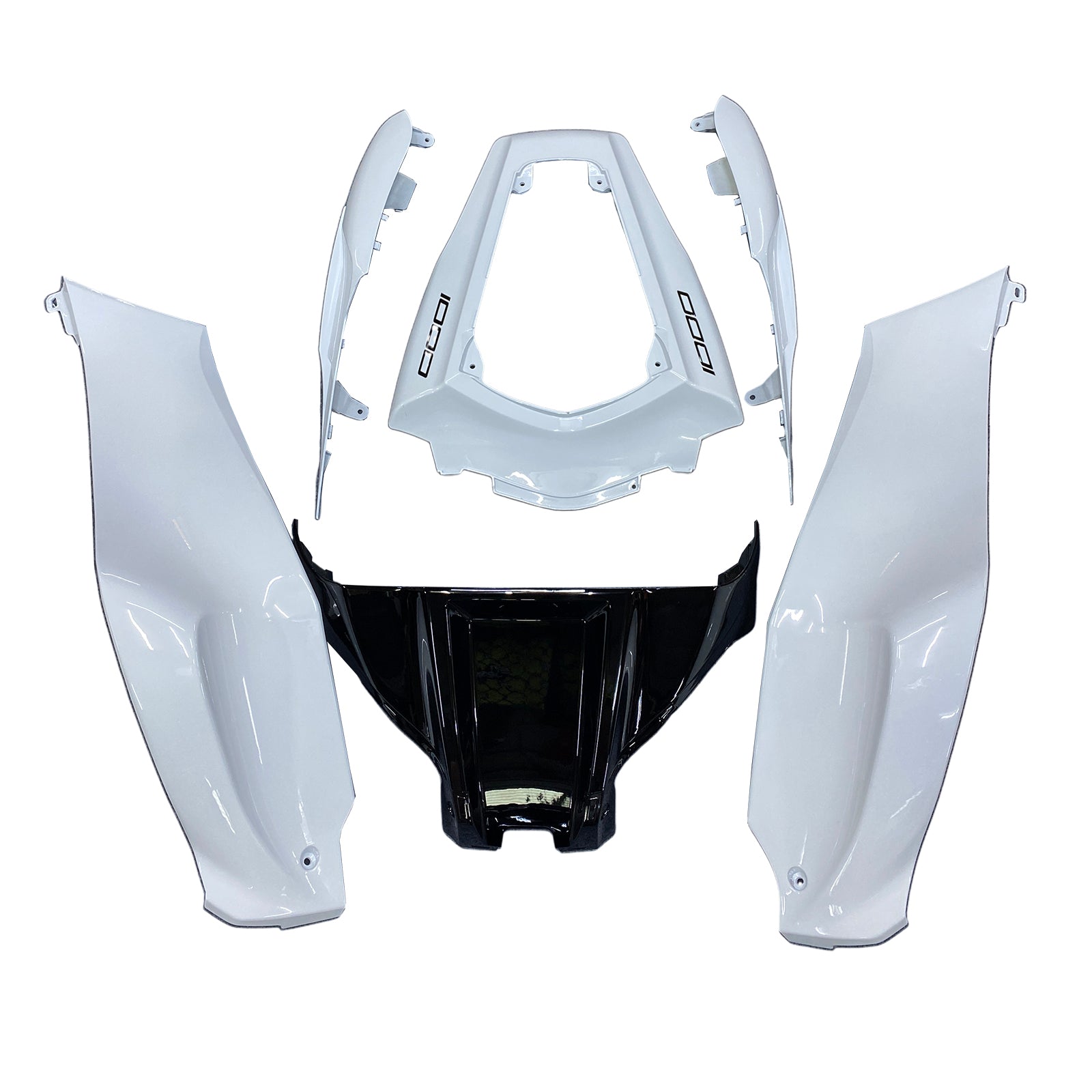 Amotopart 2011-2015 Kawasaki ZX10R Verkleidung Weiß&Schwarzes Set