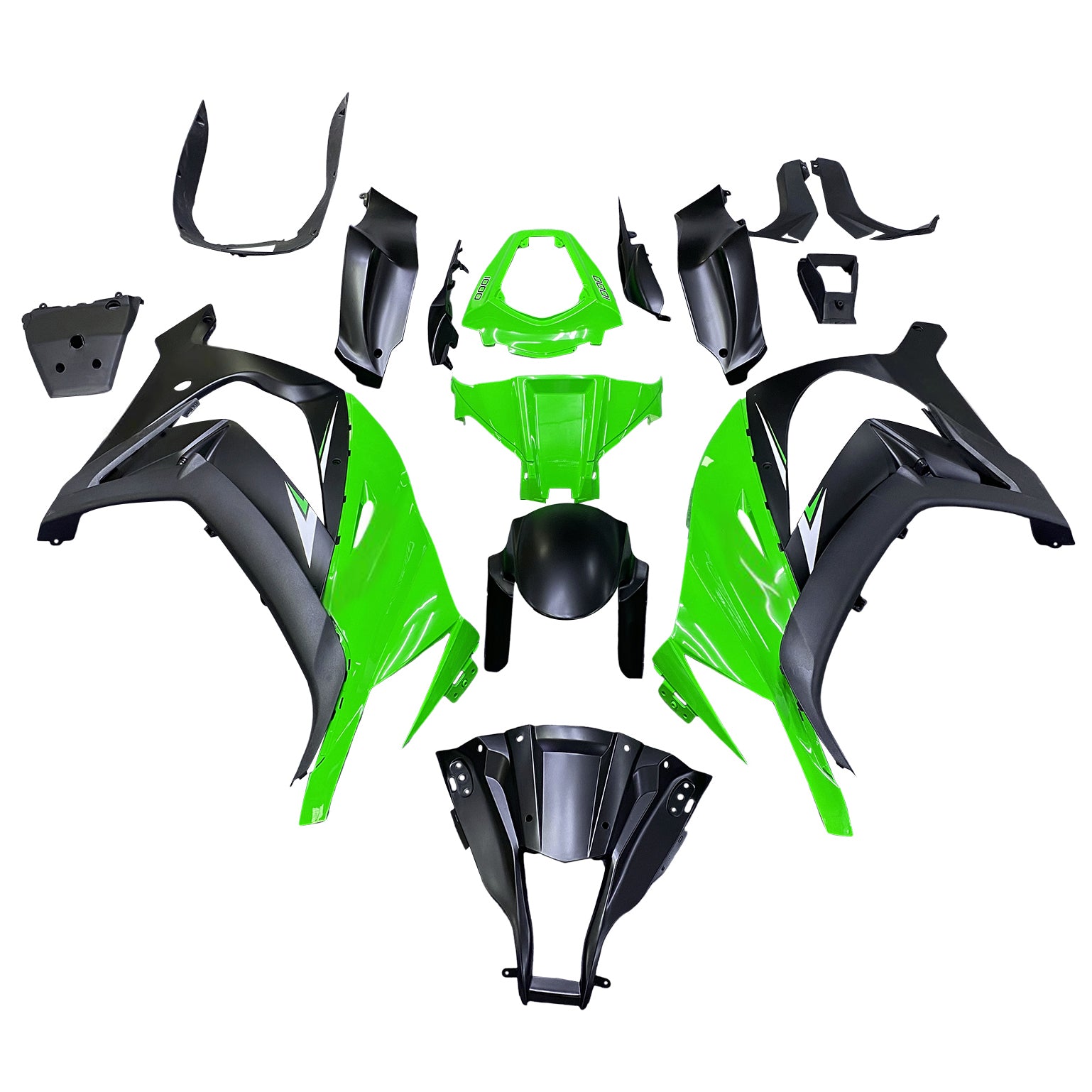 Amotopart 2011-2015 Kawasaki ZX10R zelená černá sada kapotáže
