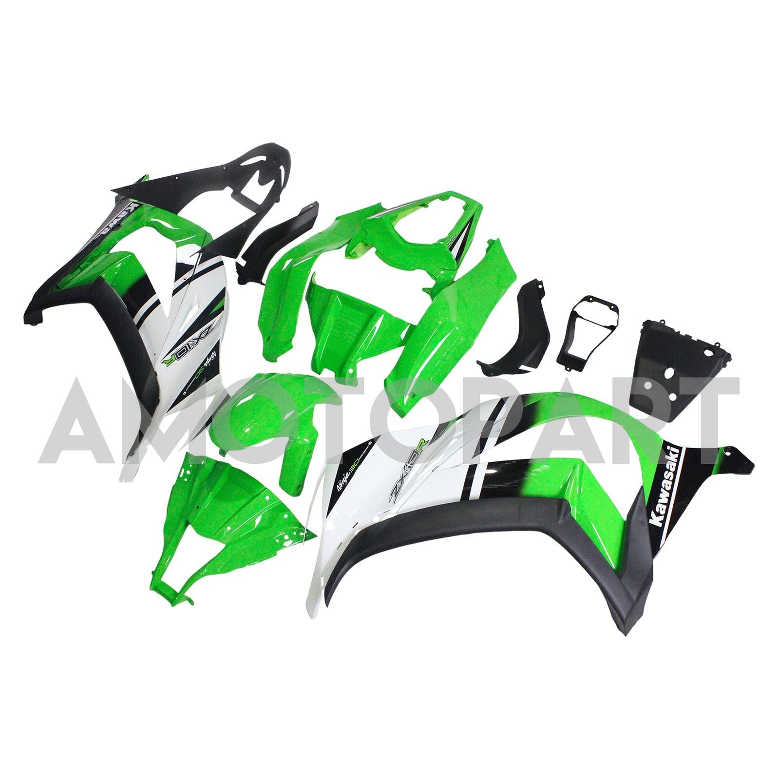 Amotopart Kawasaki ZX10R 2011-2015 Green Black Fairing Kit