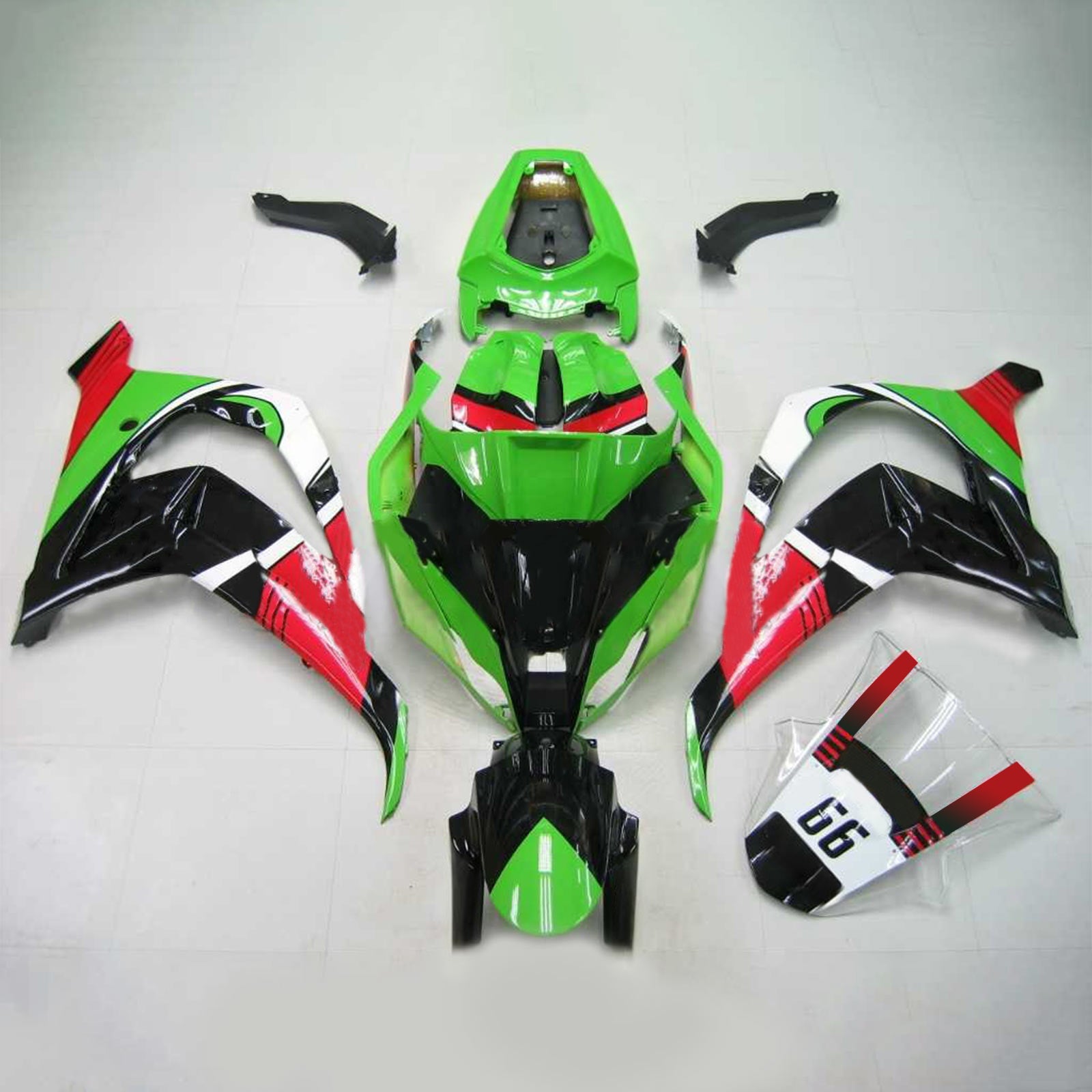 Amotopart Kawasaki ZX10R 2011-2015 Green Fairing Kit