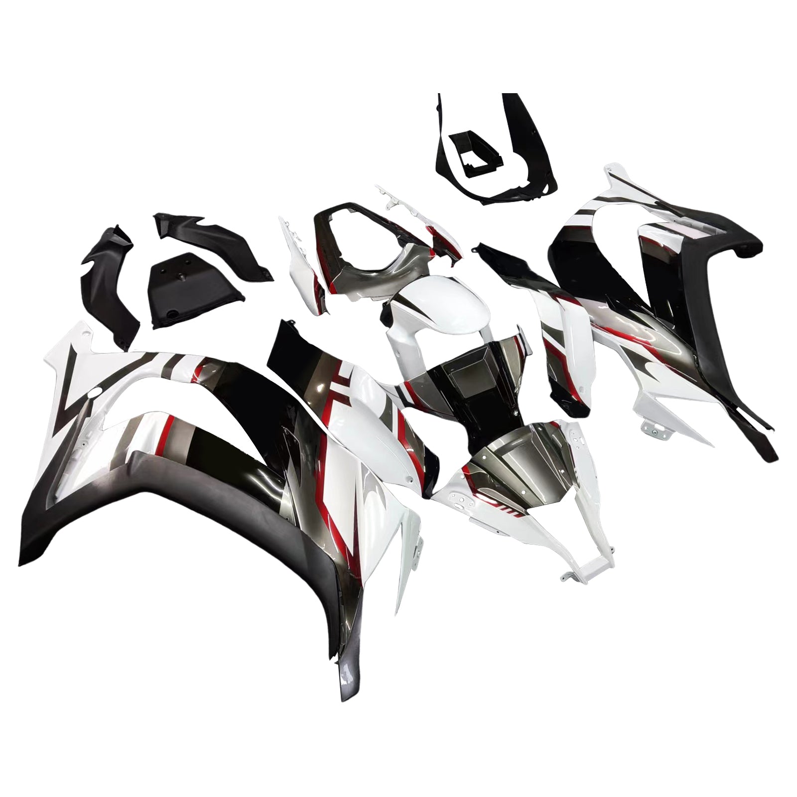 Amotopart Kawasaki ZX10R 2011-2015 White Black Fairing Kit
