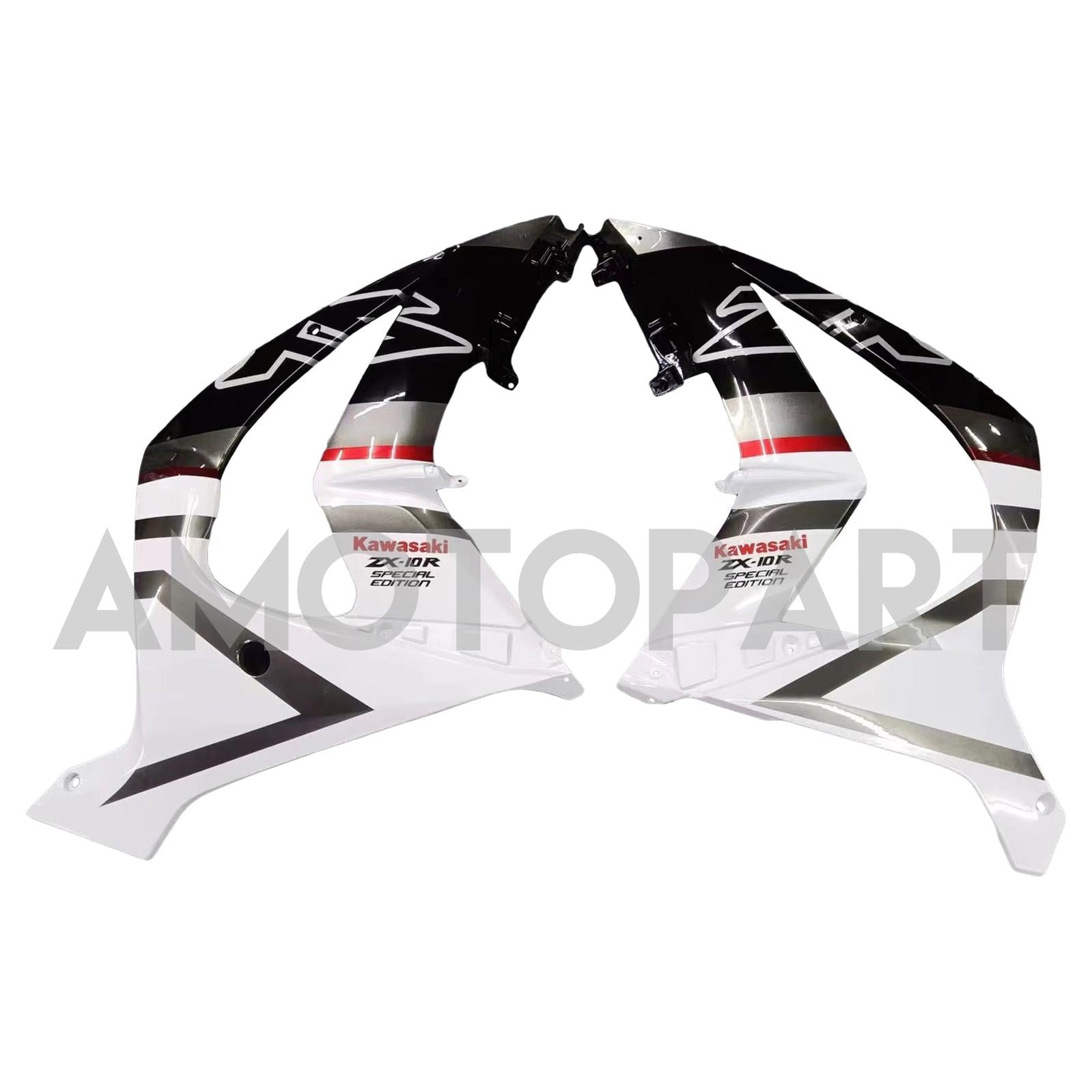 Amotopart Kawasaki ZX10R 2011-2015 White Black Fairing Kit