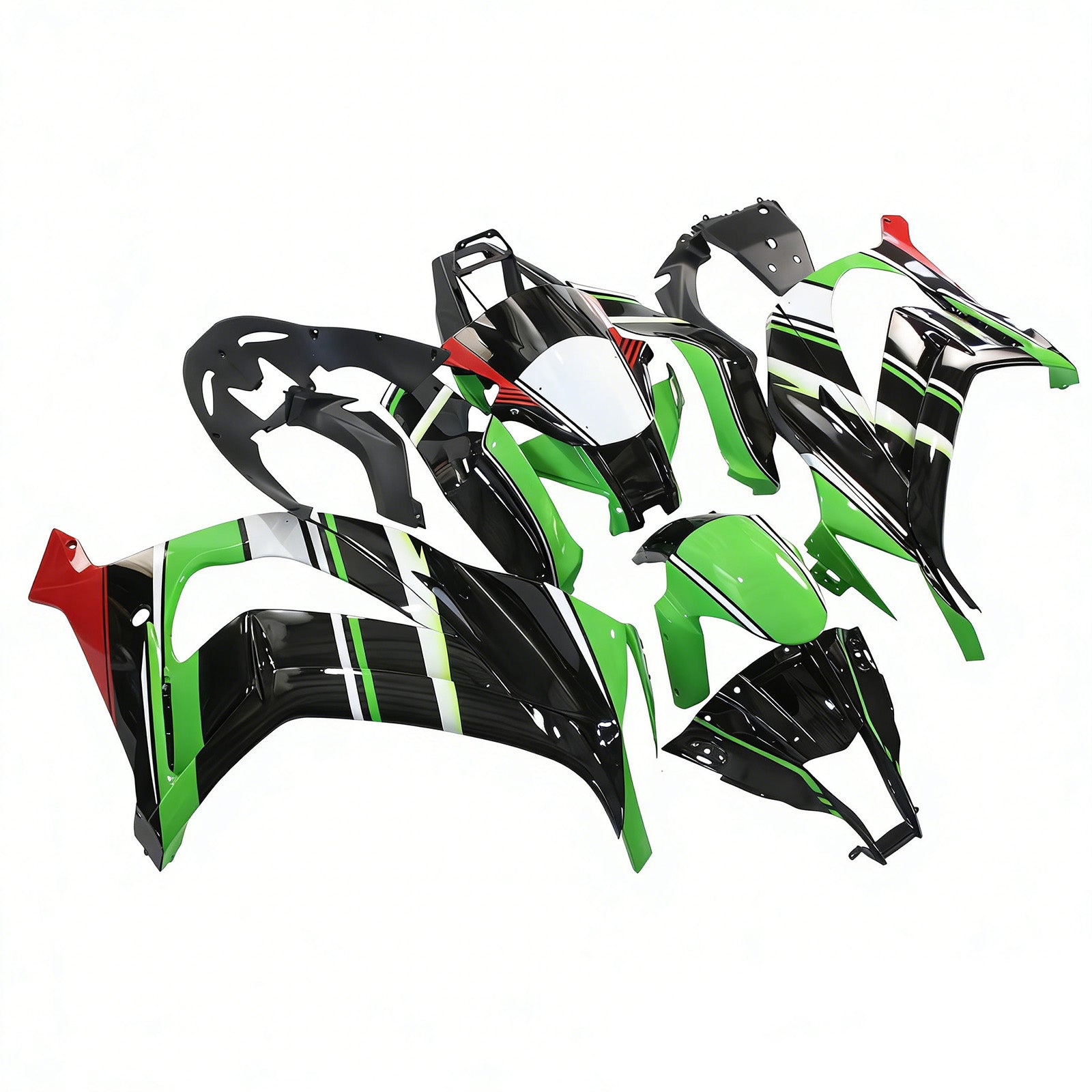 Amotopart Kawasaki ZX10R 2011-2015 Green Black White Fairing Kit