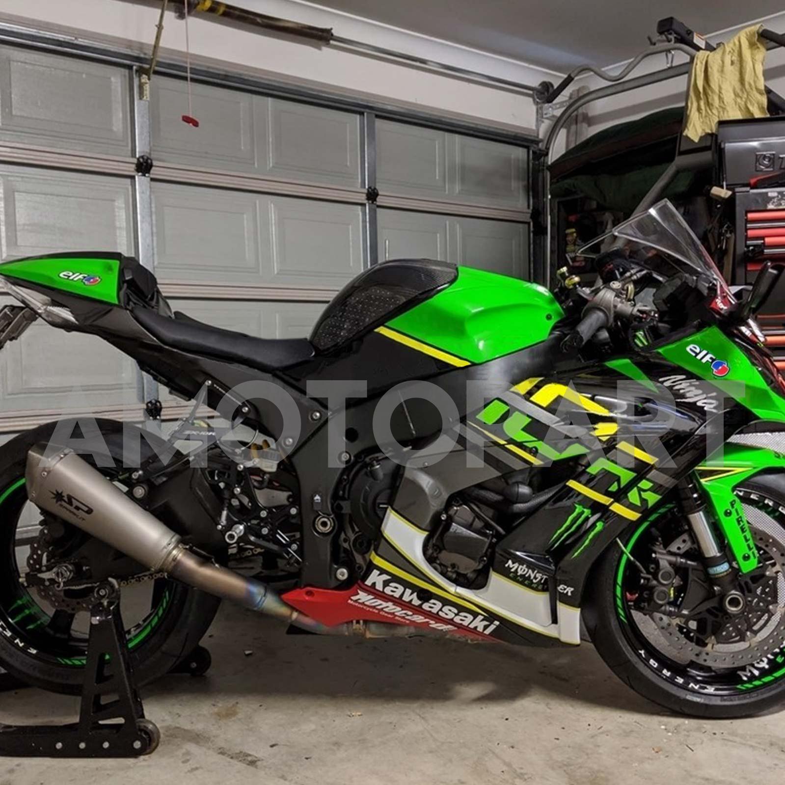 Amotopart Kawasaki ZX10R 2011-2015 Black Green White Fairing Kit