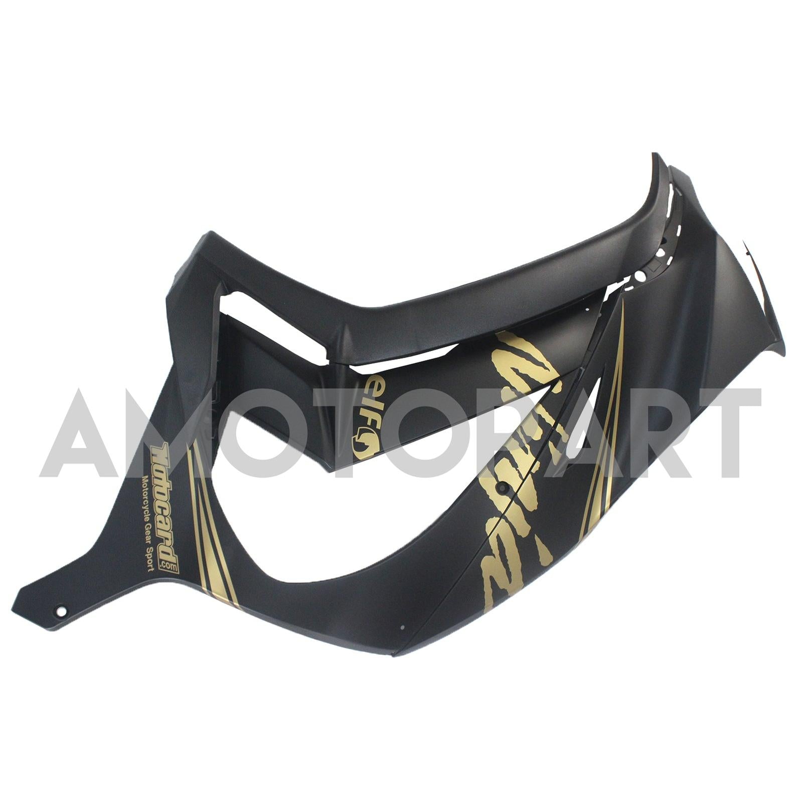Amotopart Kawasaki ZX10R 2011-2015 Matt preto com kit de carenagem de decalque Golden