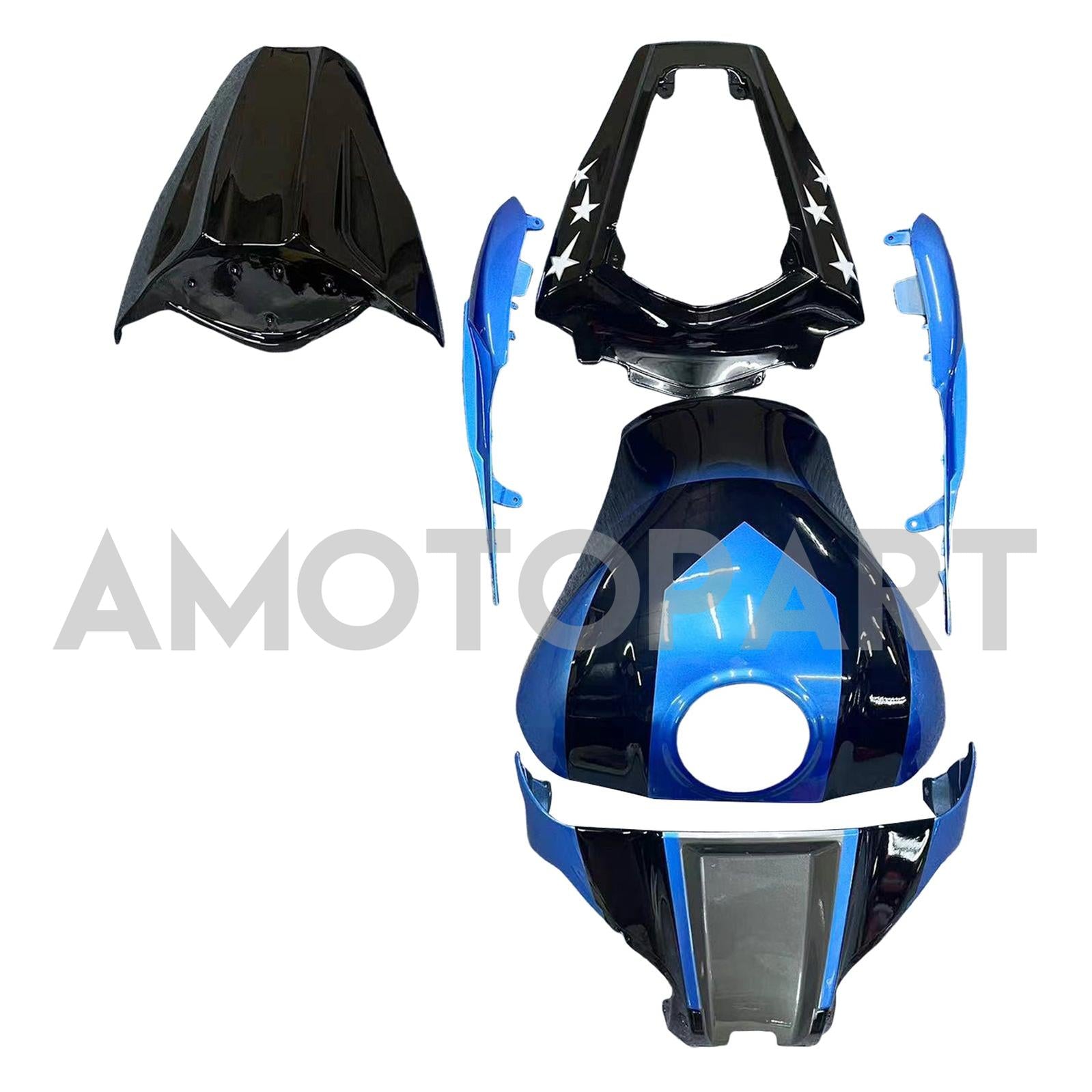 Amotopart 2011–2015 Kawasaki ZX10R Mattgrau&Blaues Verkleidungskit